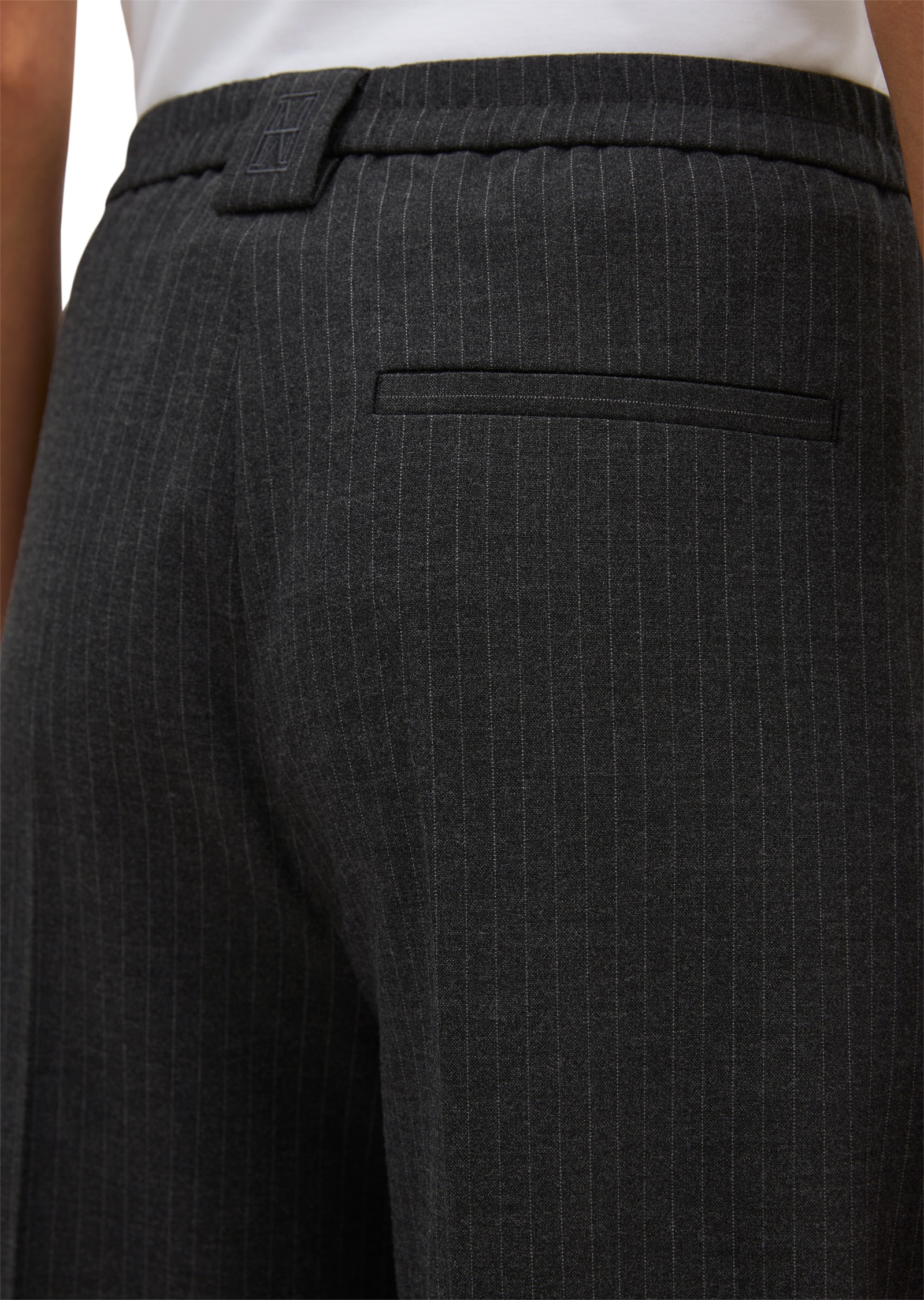 Marc O'Polo Webhose »Margo Wide«  in Woll-Optik, mit lässig langen Beinen