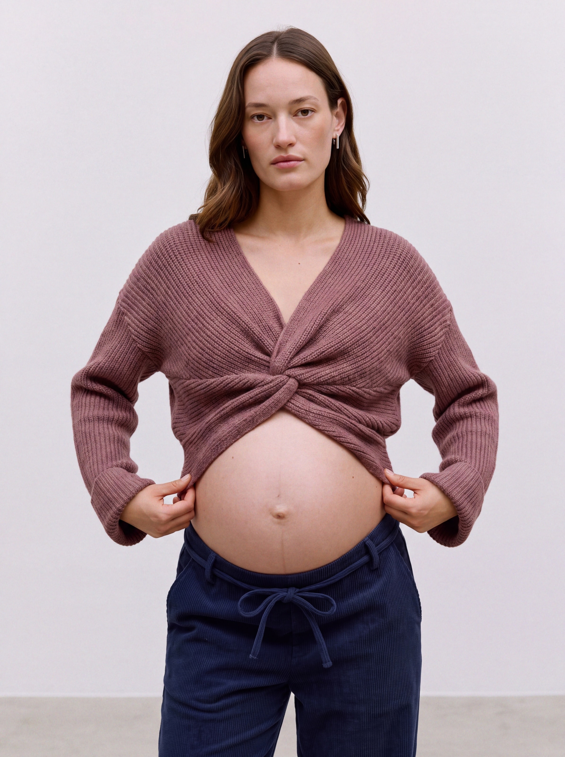 Image of Mamalicious Strickpullover "MLSVALA L/S CROP KNIT TOP NOOS" Kunstfaser, regular fit