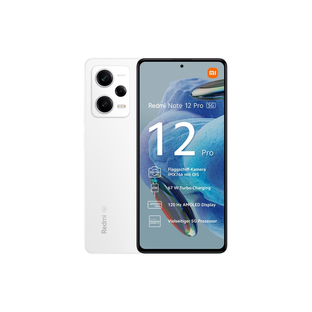 Xiaomi Smartphone »Xiaomi Redmi Note 12 PRO 5G 128GB white«, weiss, 16,87 cm/6,67 Zoll, 128 GB Speicherplatz, 50 MP Kamera