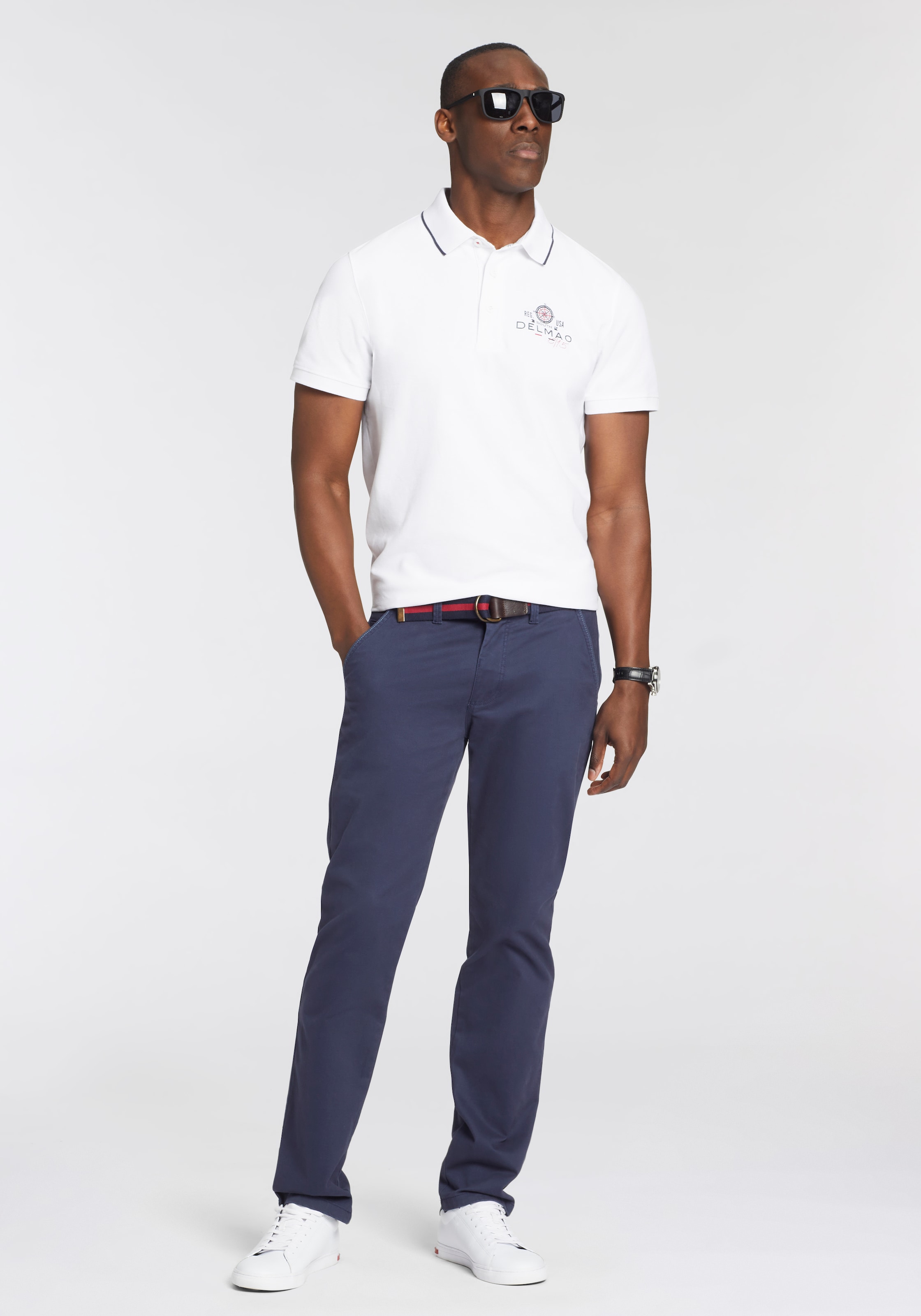 DELMAO Poloshirt, mit Brustprint