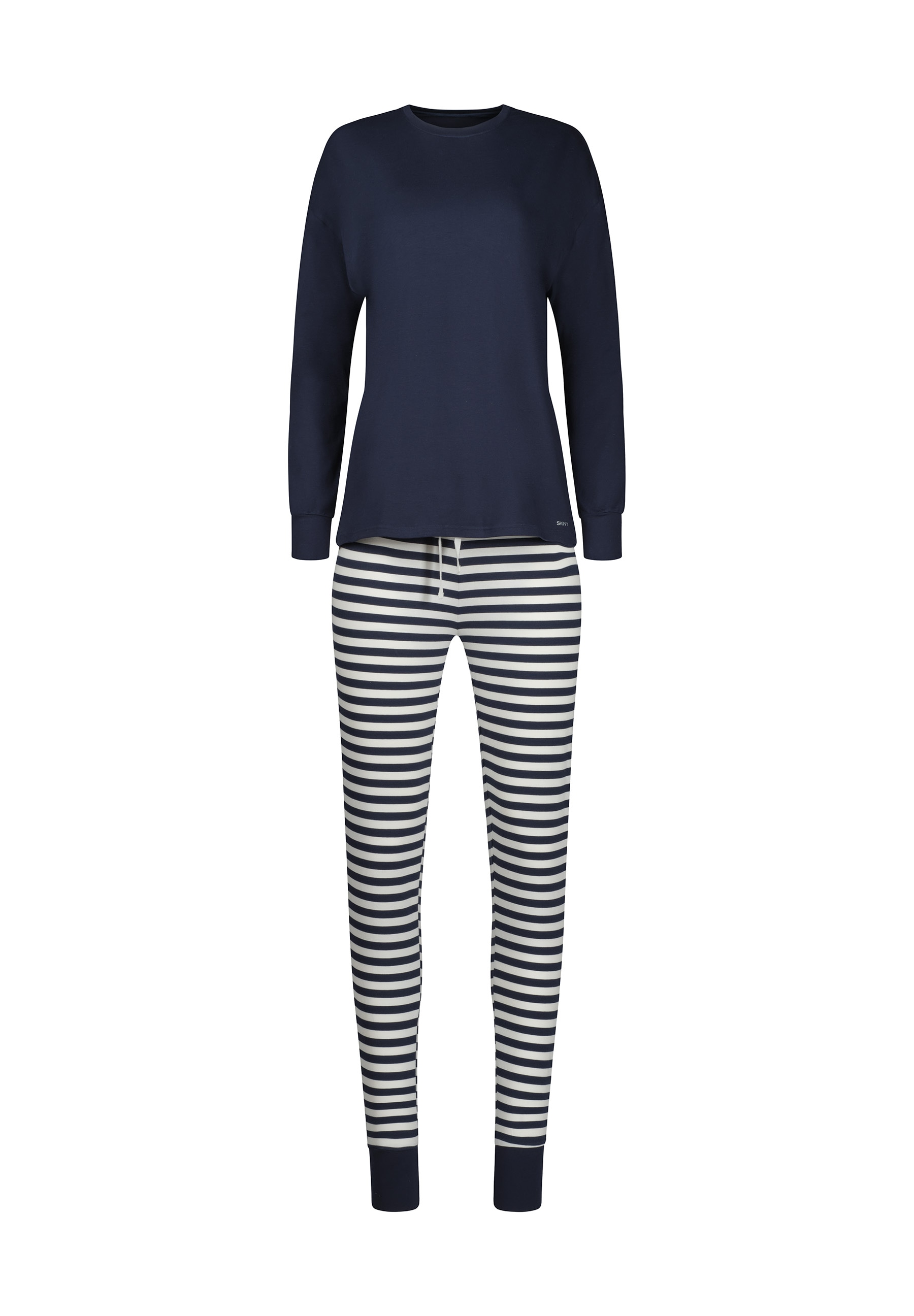 Image of Skiny Pyjama "Night In Mix & Match" 2 tlg. mit Rundhalsausschnitt, langärmelig, breiter Bund