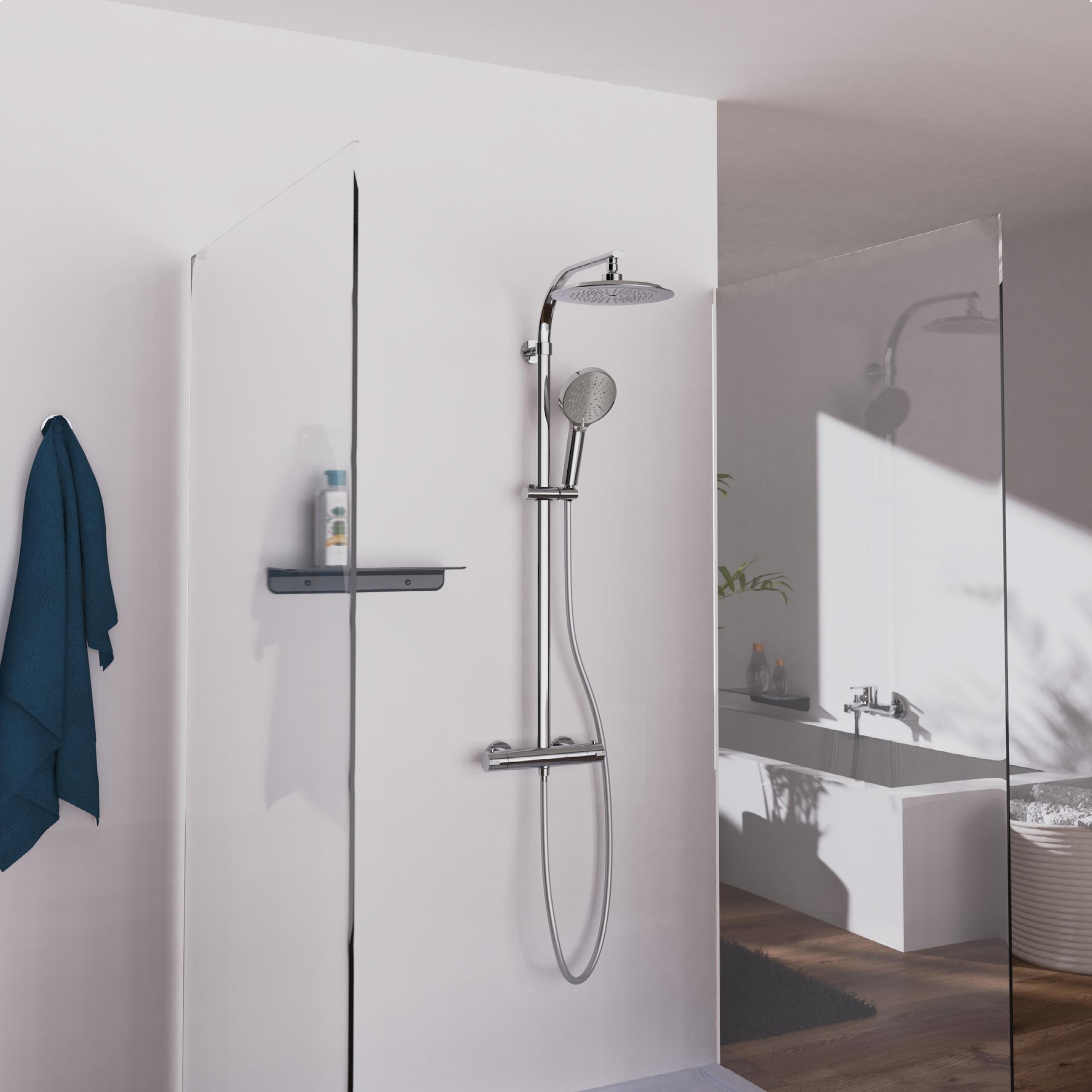 Schütte Colonne de douche »MADURA FRESH« incl. joint d'économie d'eau, verrou de sécurité, anti-calcaire, réglable en hauteur