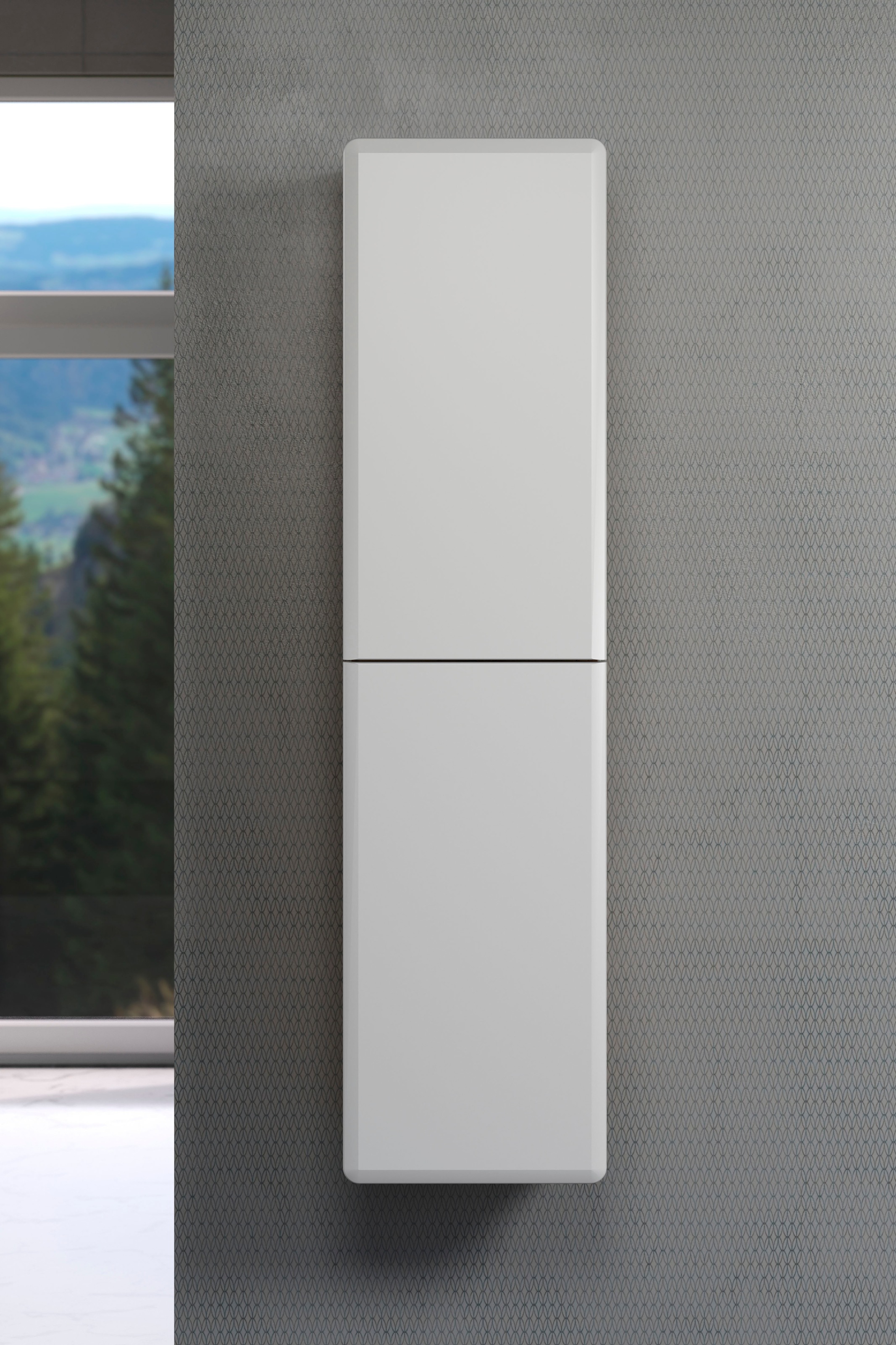 welltime Hängeschrank »Sanremo« 1 Stk. tlg. Hängehochschrank mit grifflosen Türen in Weiss - (B/T/H) 41/41/160 cm