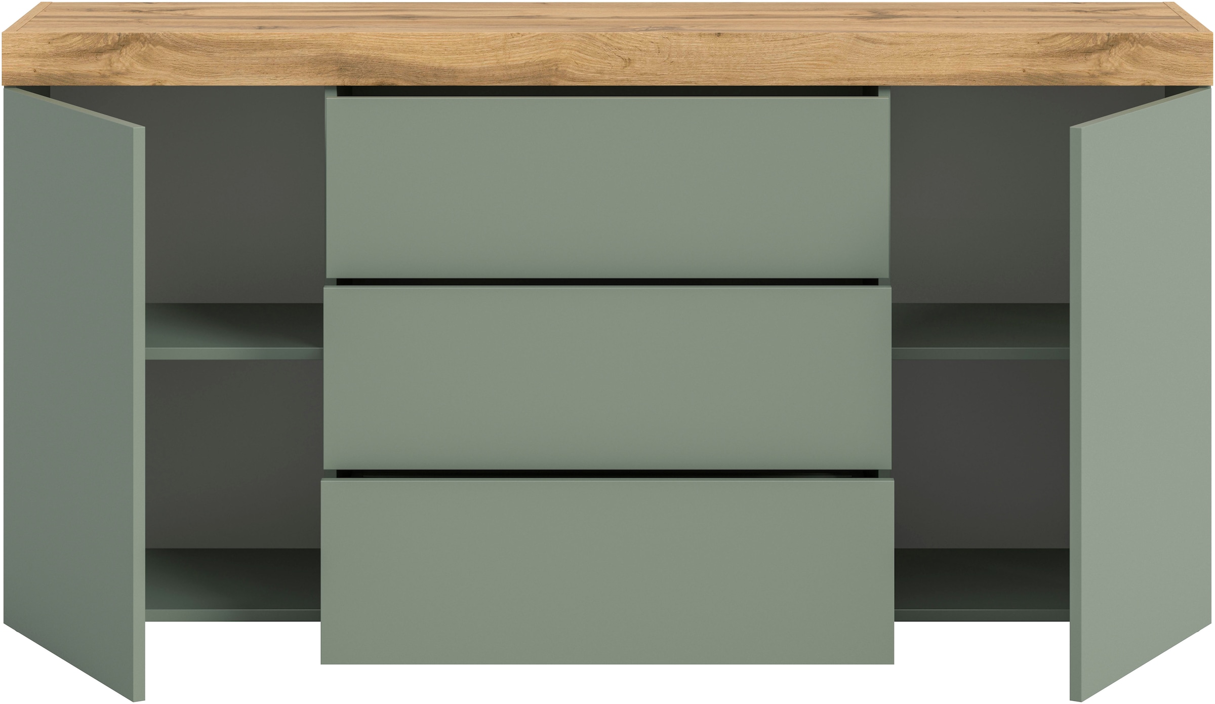 GOODproduct Sideboard »MAMBO, TOPSELLER!, Breite 160cm, 2 Türen, 3 Schubkästen, push-2-open« 2 farbige Ausführung, in verschiedenen Farben erhältlich, 1 Stk. tlg. Kommode, Anrichte, Wohnzimmer, Schlafzimmer