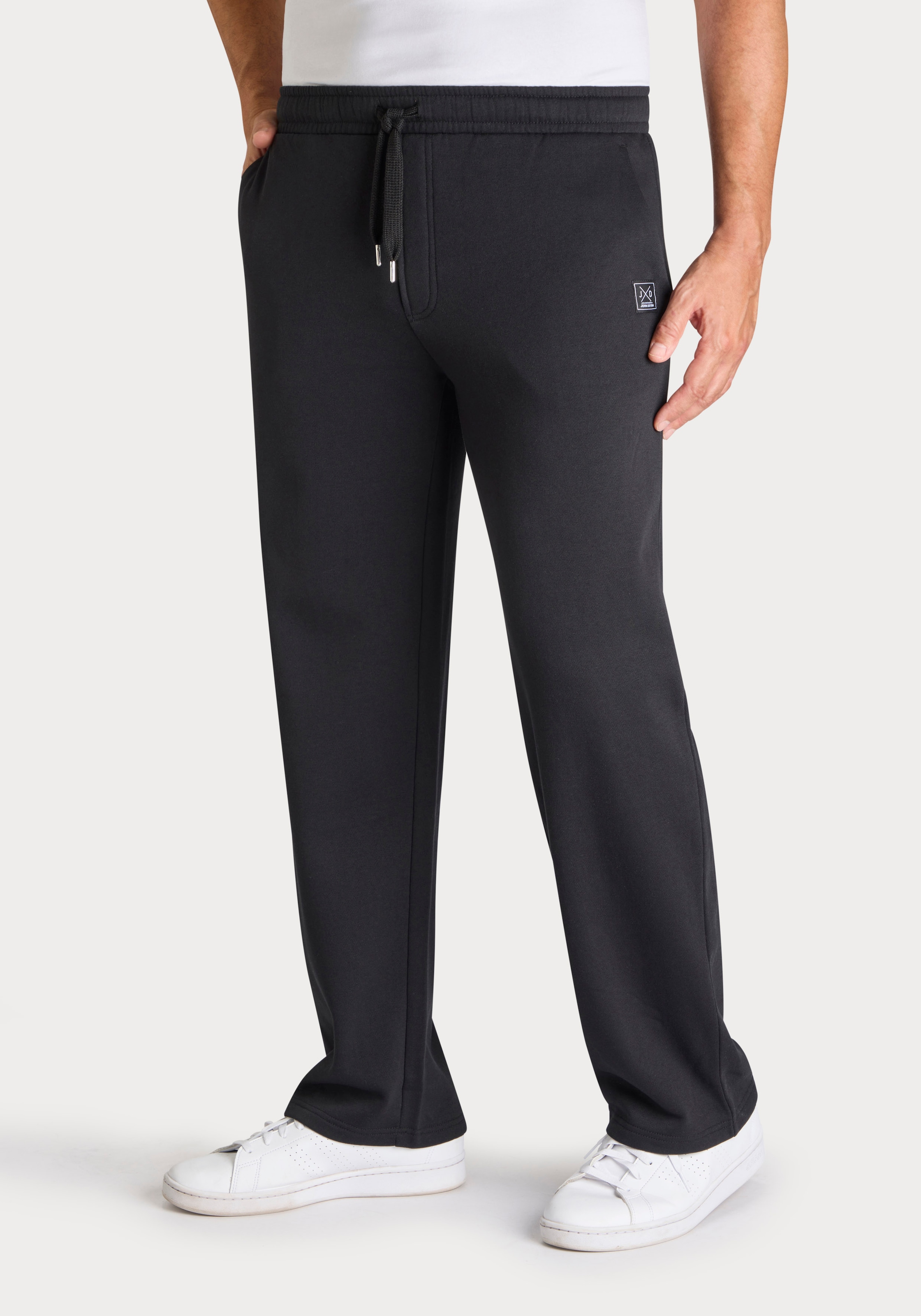 Image of John Devin Sweathose "- Jogginghose aus innen angerauter Sweatware" mit breiter Kordel und seitlichen Taschen