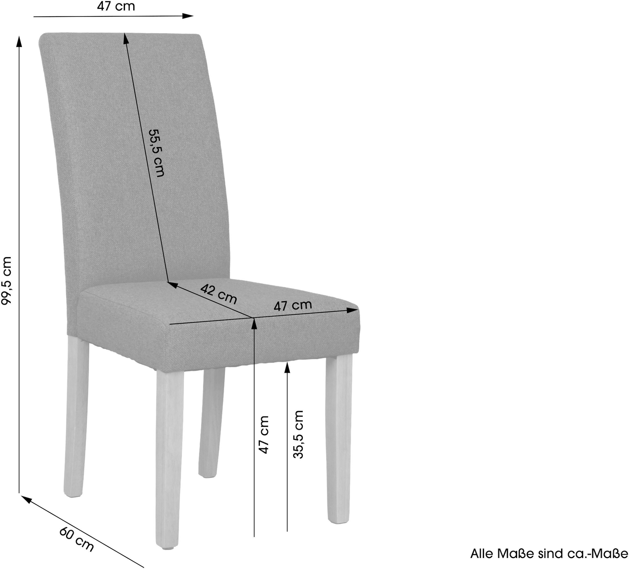 byLIVING Chaise de salle à manger »Elias« (Set) 2 cuismit Massivholz - Gestell und gemütlicher Schaumstoffpolsterung