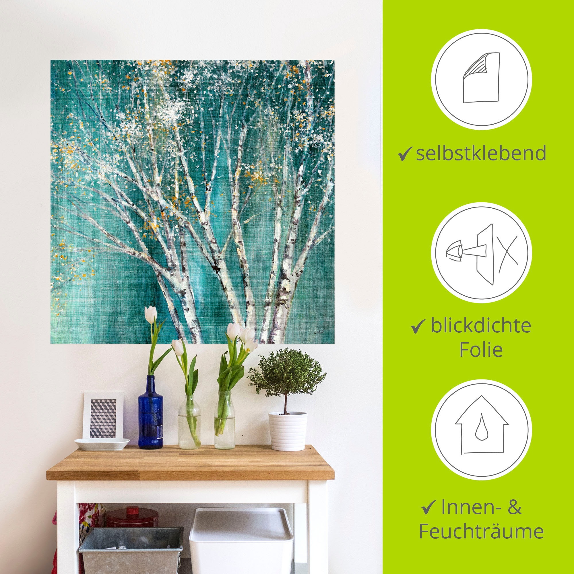 Artland Wandbild »Blaue Birke«, Bäume, (1 St.), als Leinwandbild, Poster, Wandaufkleber in verschied. Grössen