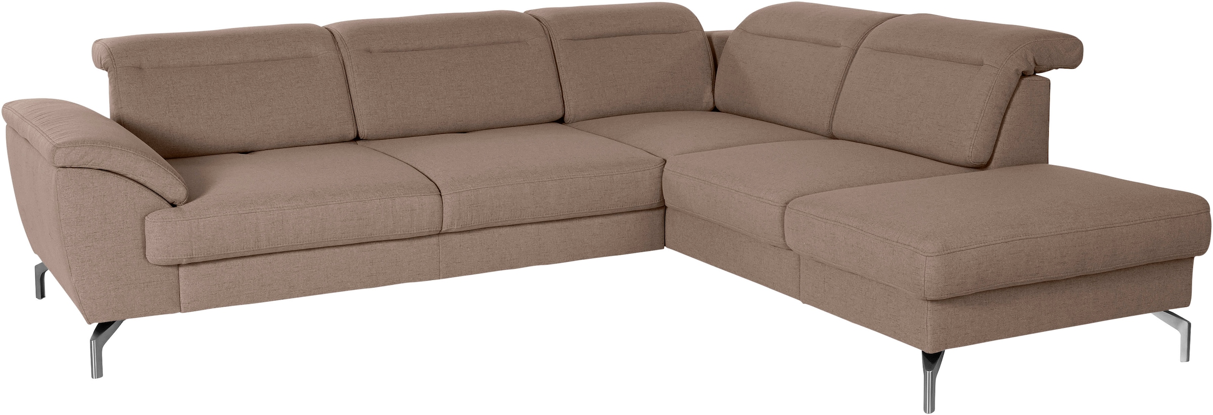 sit&more Ecksofa »Percy L-Form«, 15 cm Fusshöhe, Sitztiefenverstellung, wahlweise in 2 Fussfarben