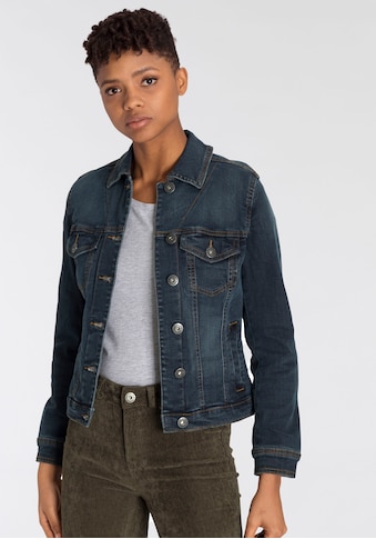 Jeansjacke, aus elastischem Denim im klassischem Stil