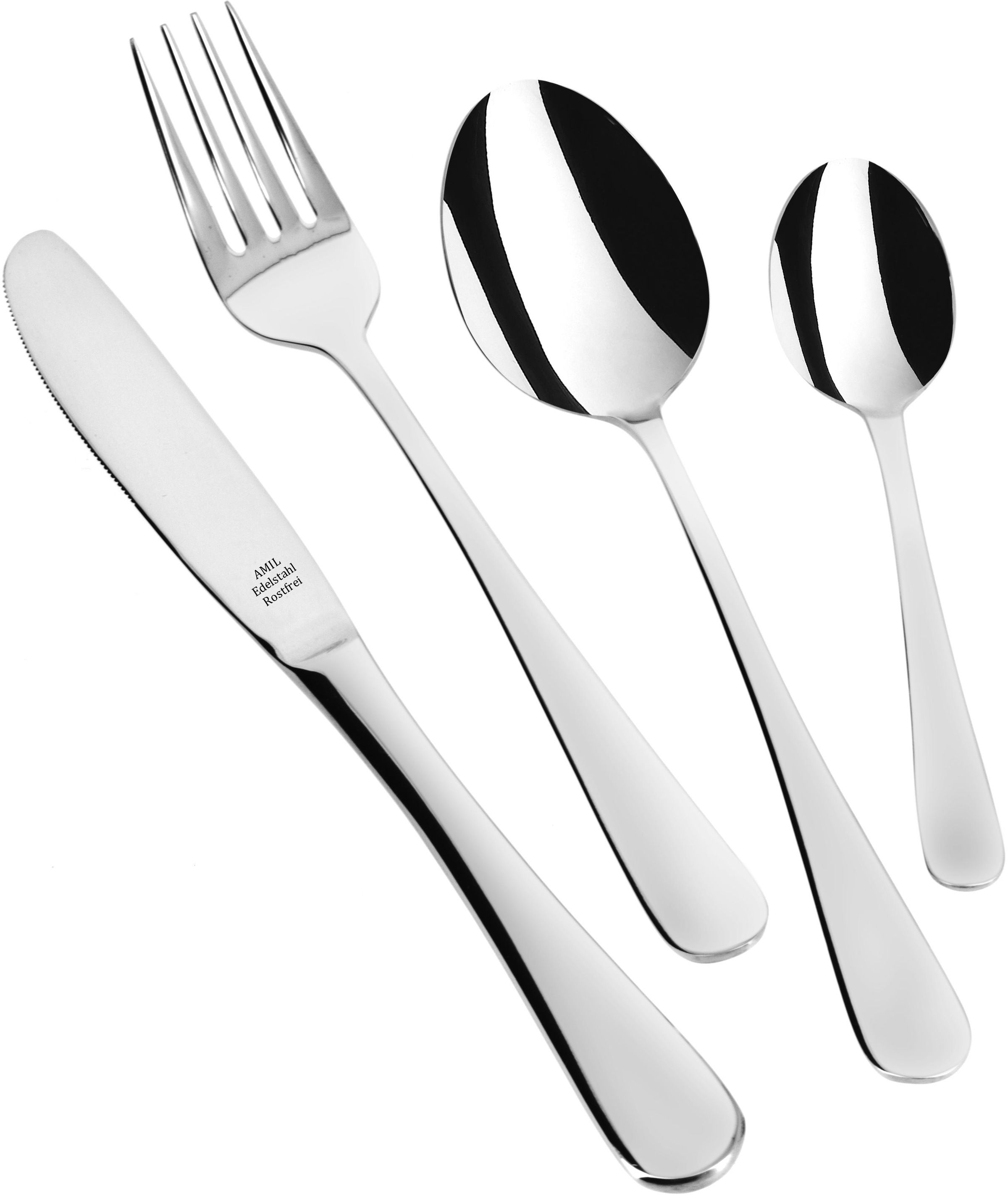 Image of AMIL Besteck-Set »8830«, (Set, 60 tlg.), Edelstahl 18/0, extrascharfe Messerklingen bei Ackermann Versand Schweiz