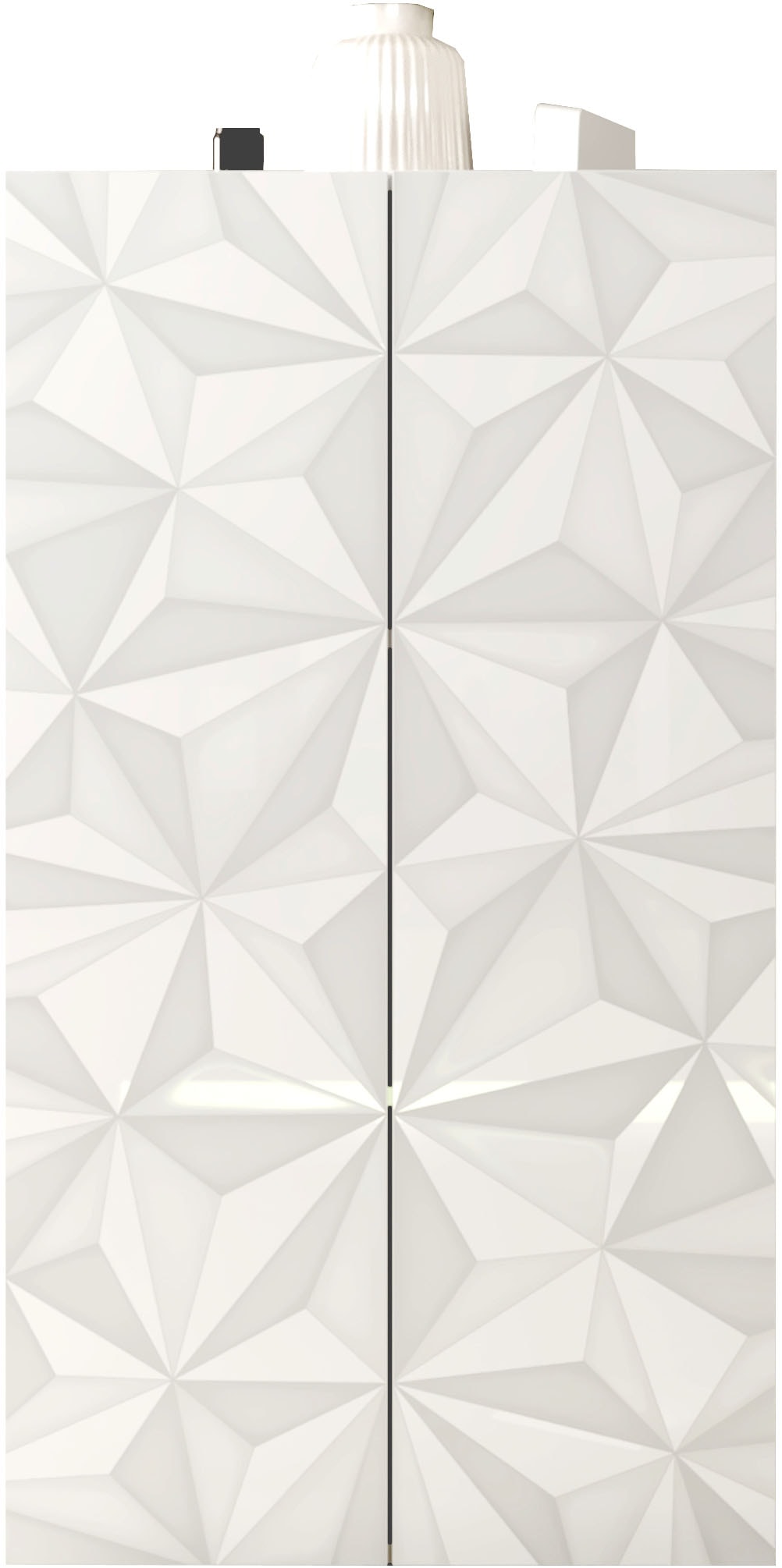Image of Home affaire Aktenschrank "Prisma, Breite 63 cm, Höhe 114 cm, 2 Türen (2 Einlegeböden)" Büroschrank, Mehrzweckschrank, Front mit Siebdruck