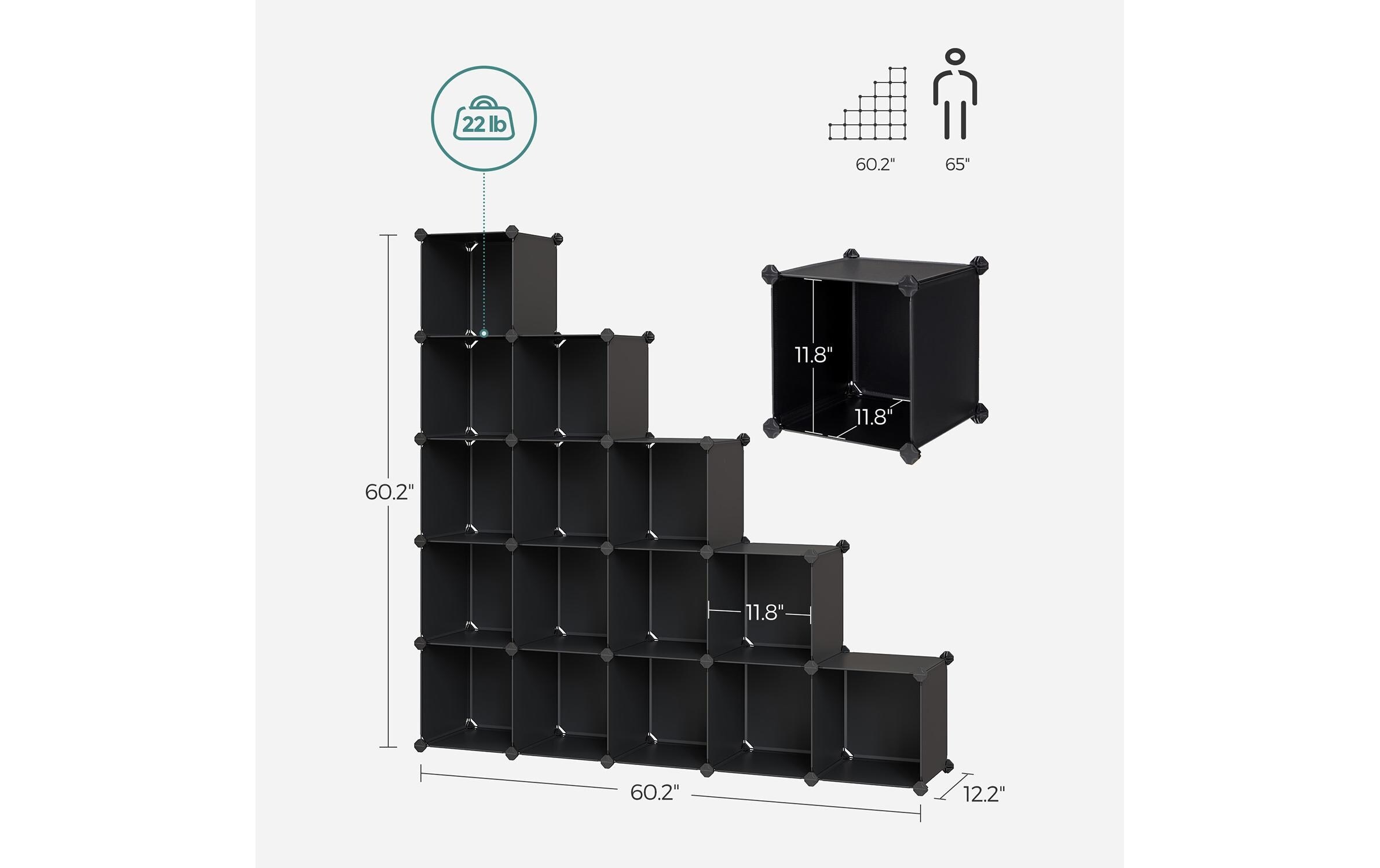 SONGMICS Étagère »zum Zusammenstecken« Système de rangement modulaire avec 16 compartiments