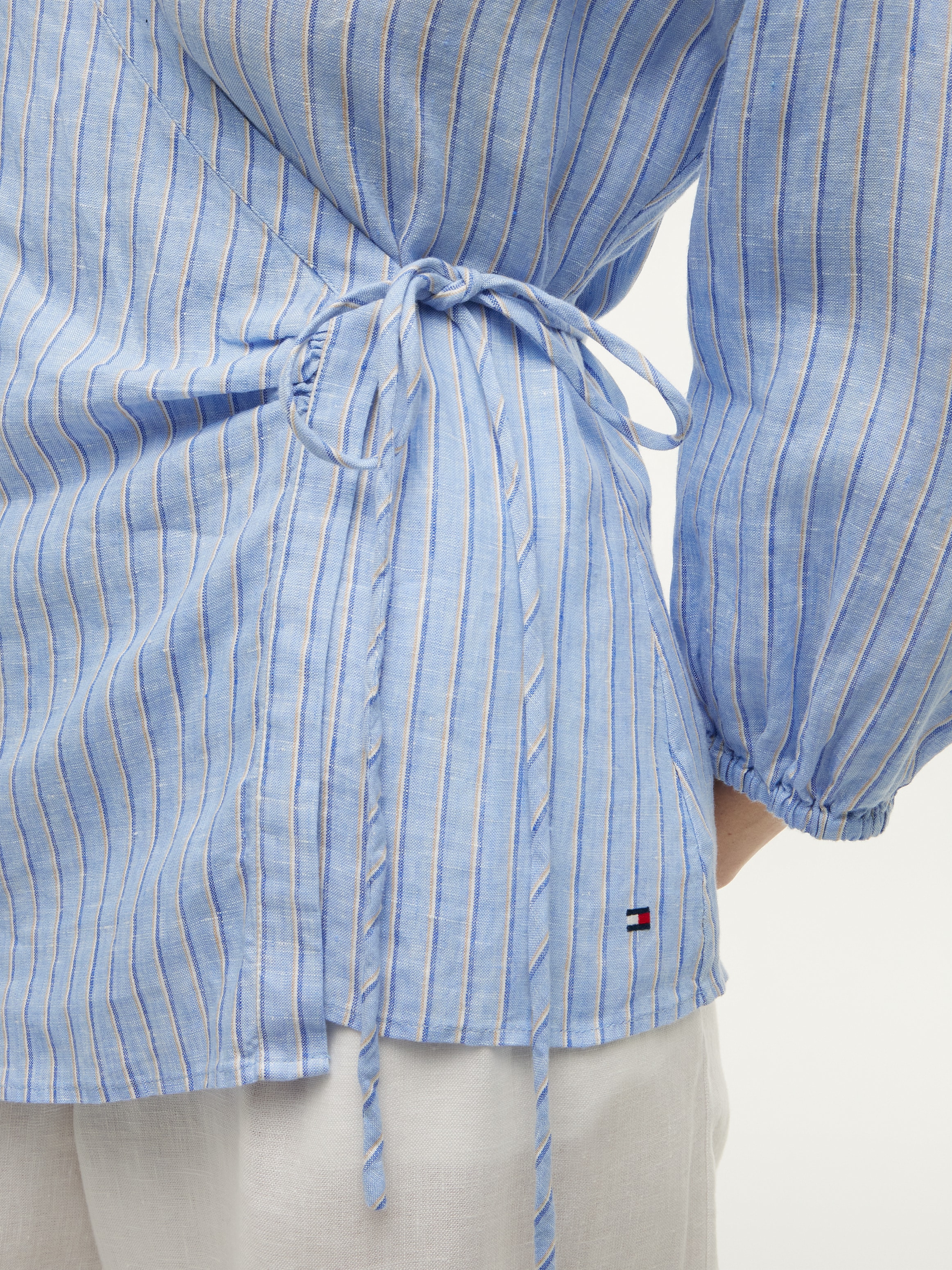 Tommy Hilfiger Wickelbluse »SUMMER LINEN WRAP TIE BLOUSE« Leinen
