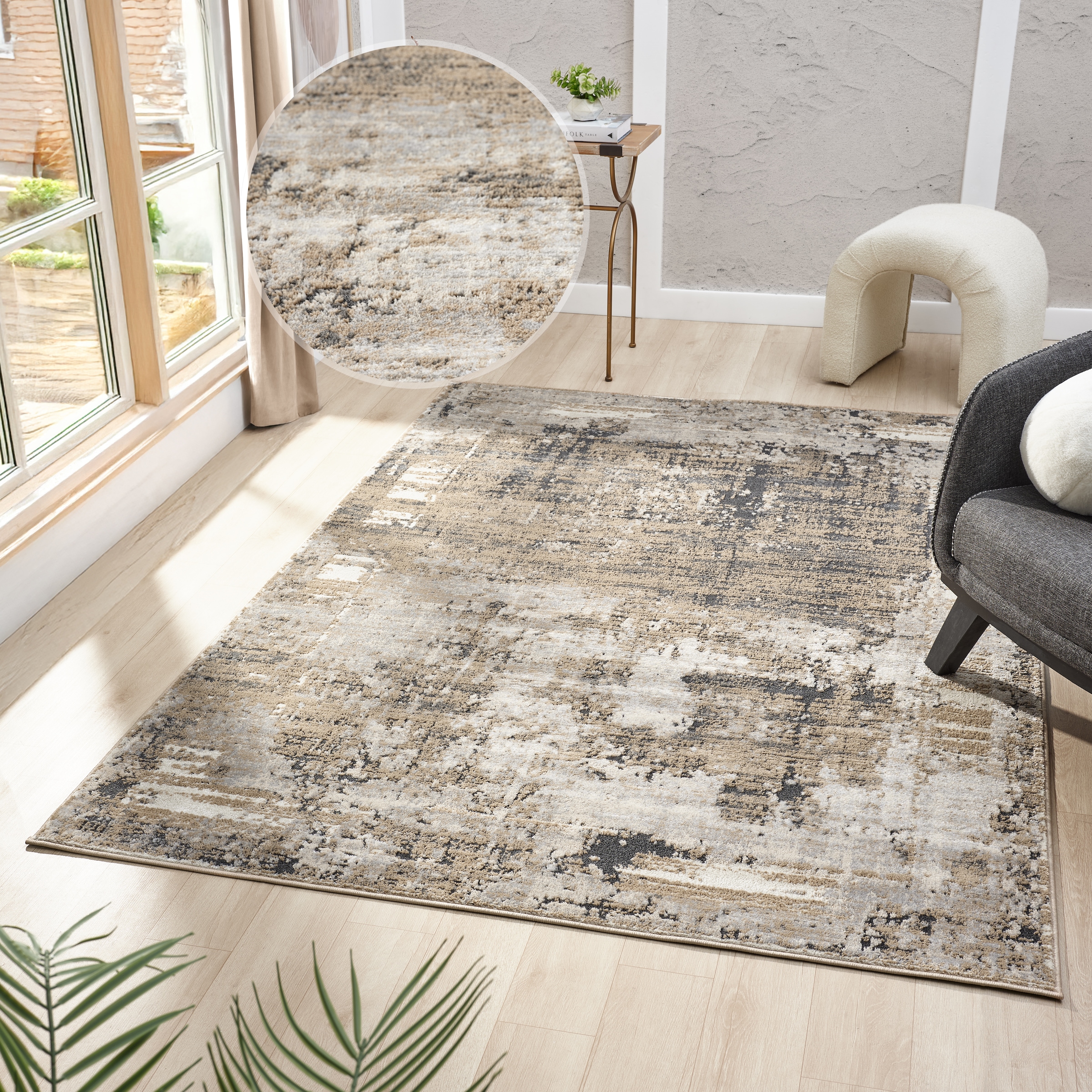 my home Tapis »Hamsa« Rectangulaire 9 mm Höhe dezenter Glanz, Schrumpf-Garn-Effekt, im Vintage-Look, dichte Qualität