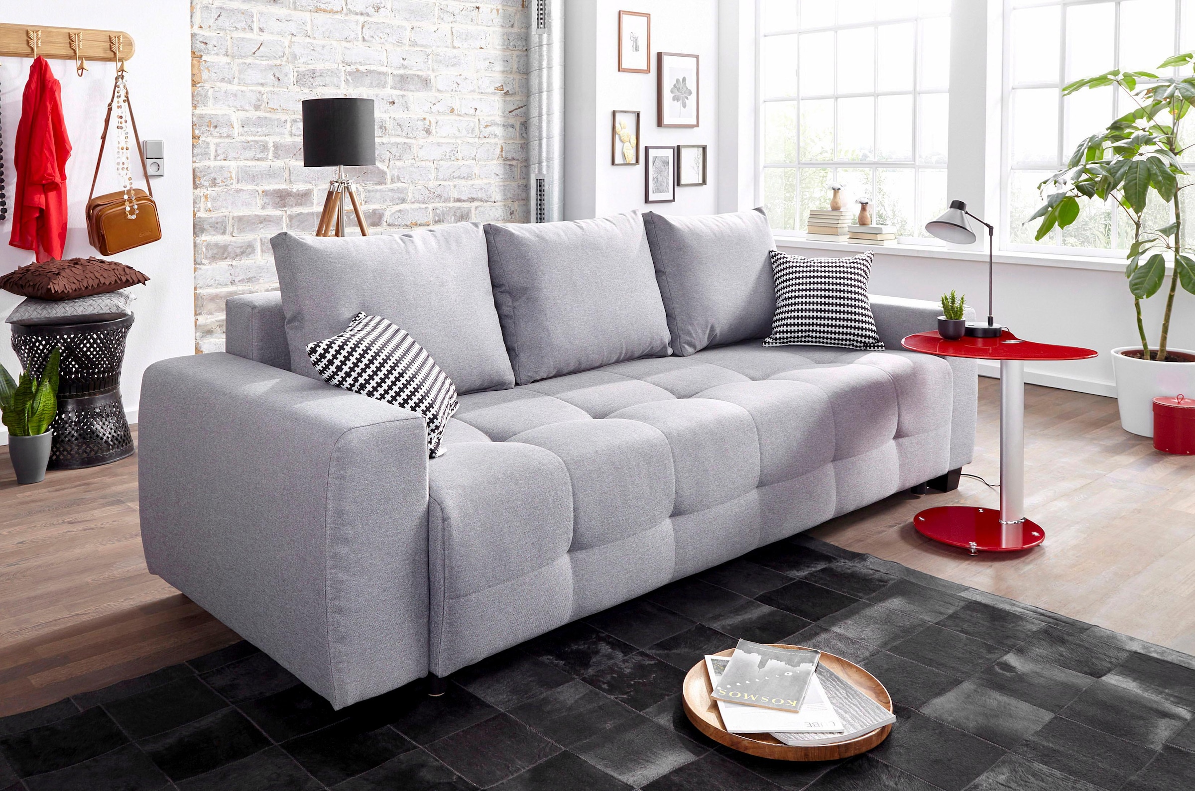 COLLECTION AB Schlafsofa »Bella«, mit Bettfunktion inkl. de frais Bettkasten, und sans sur Rücken- und loser livraison Zierkissen