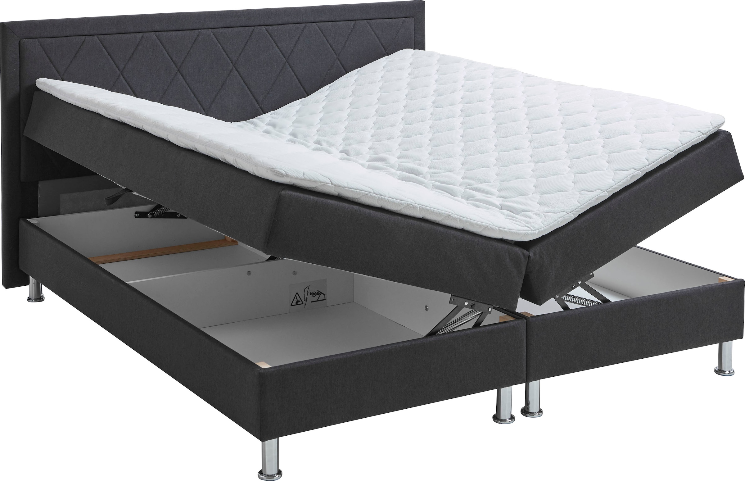 ATLANTIC home collection Boxbett »Helen«, Tonnentaschenfederkern-Matratze und Topper, wahlweise mit Bettkasten