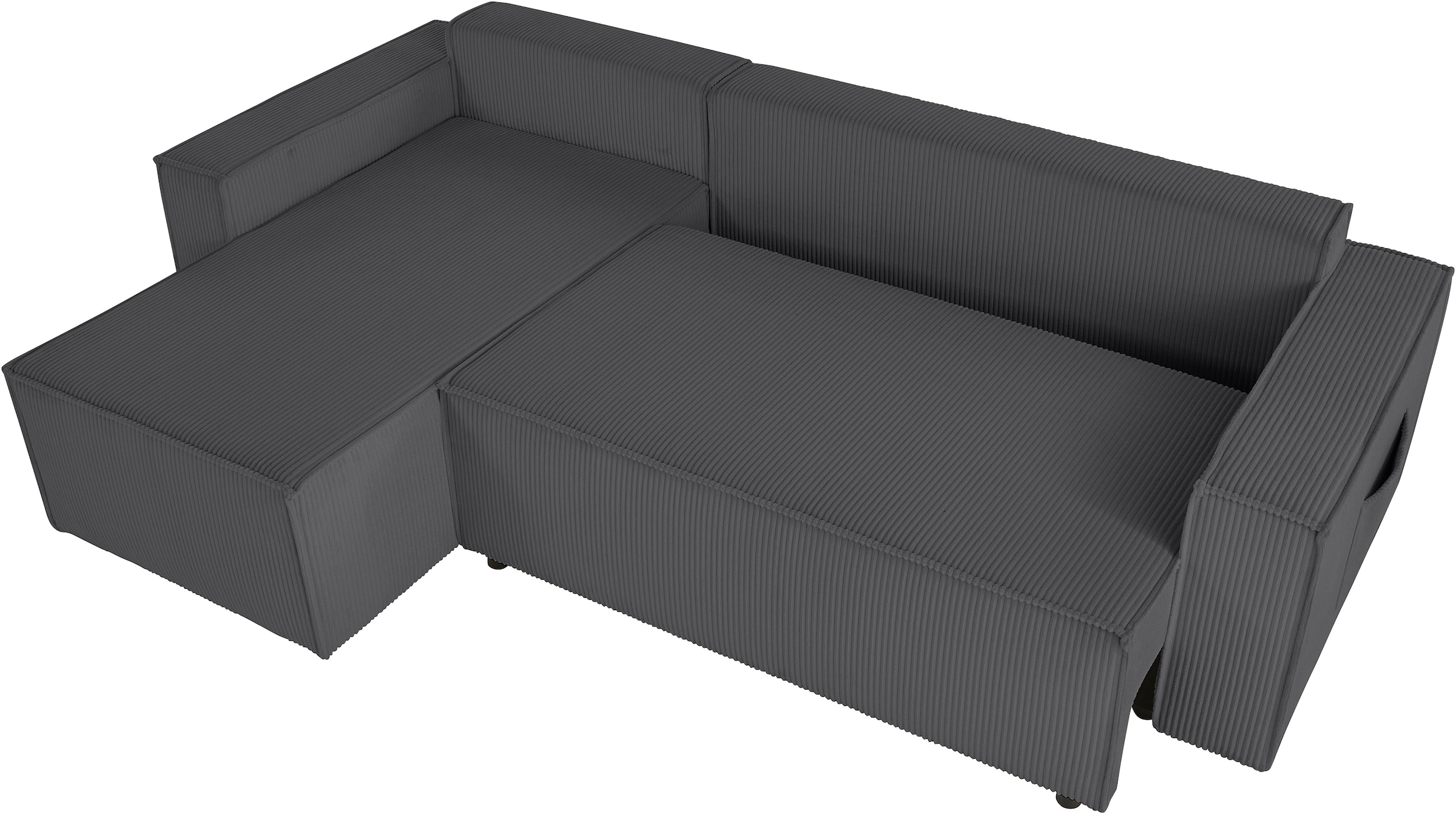 GOODproduct Ecksofa »CASSI L-Form, 241cm - OTTO. Verlässliche Qualität.« Schlaffunktion (133/200) ,Bettkasten, Recamiere links/rechts, Cord