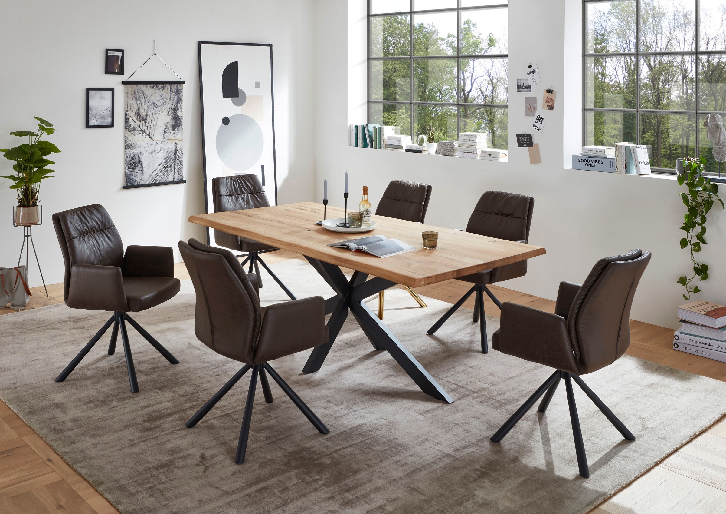 Stolkom Table de salle à manger »TOM, TOPSELLER!« Tisch, Esstisch, OTTOs Choice,  200 cm breit Eiche Massivholz mit Baumkante