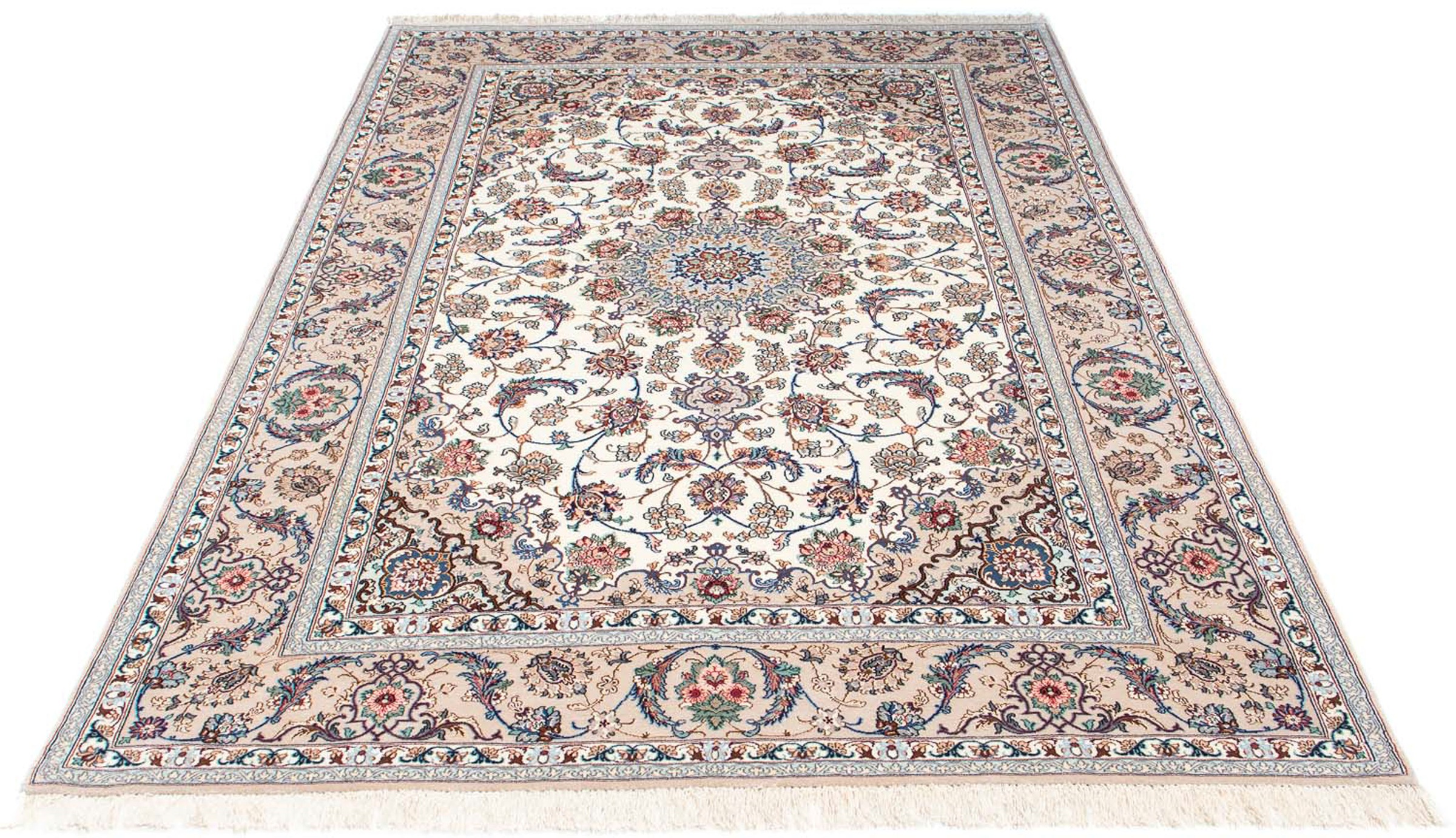 Image of morgenland Orientteppich »Perser - Isfahan - Premium - 230 x 145 cm - beige«, rechteckig, 6 mm Höhe, Wohnzimmer, Handgeknüpft, Einzelstück mit Zertifikat bei Ackermann Versand Schweiz