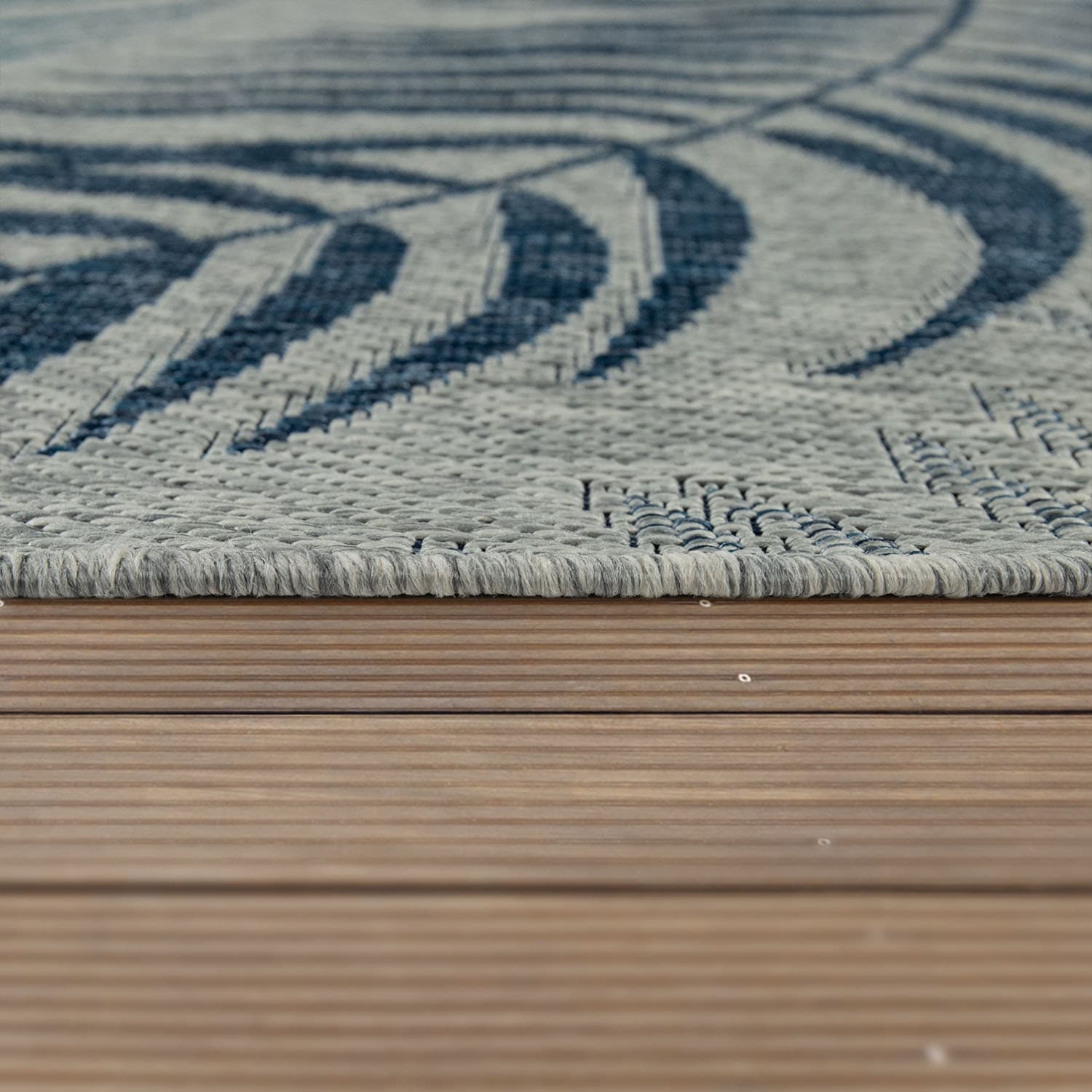 Paco Home Teppich »Kuba 123«, rechteckig, 4 mm Höhe, Flachgewebe, Motiv Blätter, In- und Outdoor geeignet, Wohnzimmer