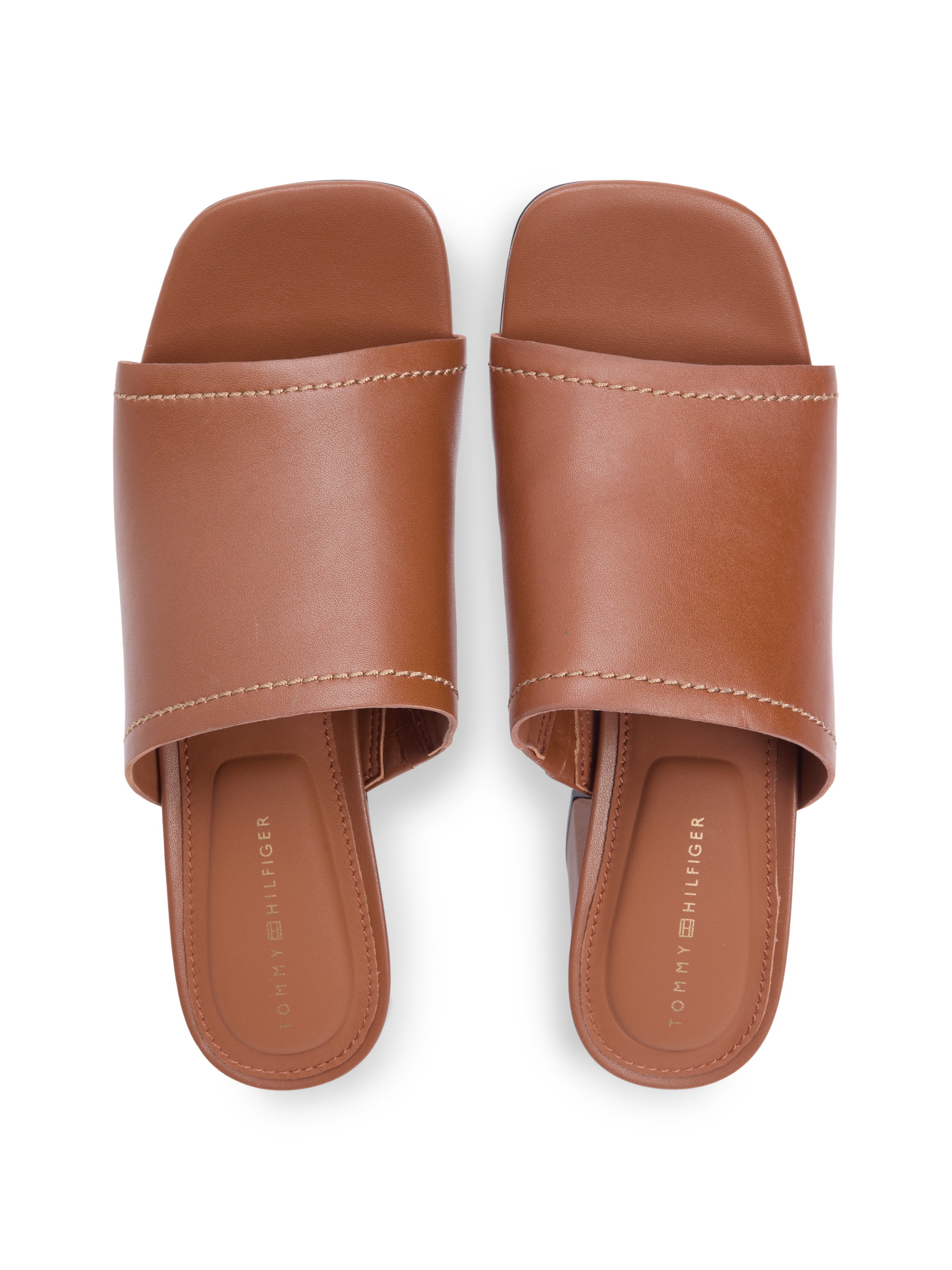Tommy Hilfiger Pantolette »TH BLOCK HEEL MULE LTH«  Sommerschuh, Businessschuh mit weicher Bandage