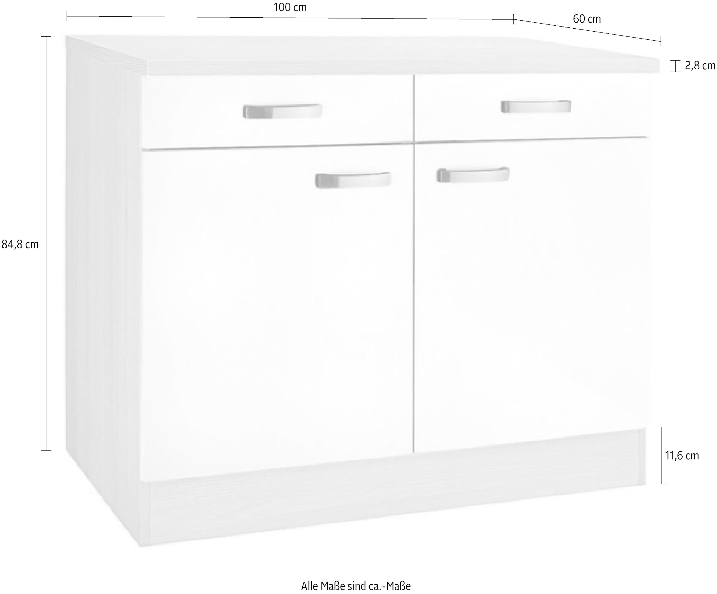 OPTIFIT Armoire basse »Faro« , mit Metallgriffen, Breite 100 cm