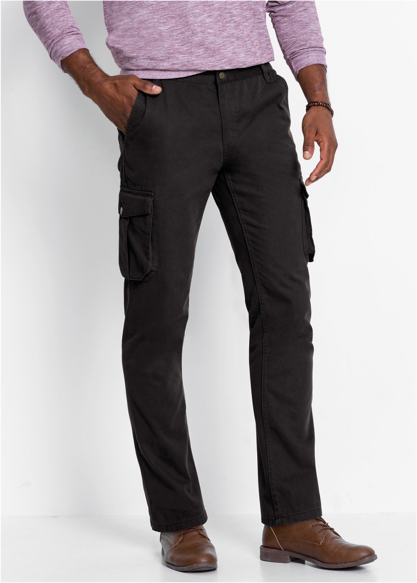Image of bonprix Cargohose aus Baumwolle, mit Cargotaschen und Eingrifftaschen, Regular Fit