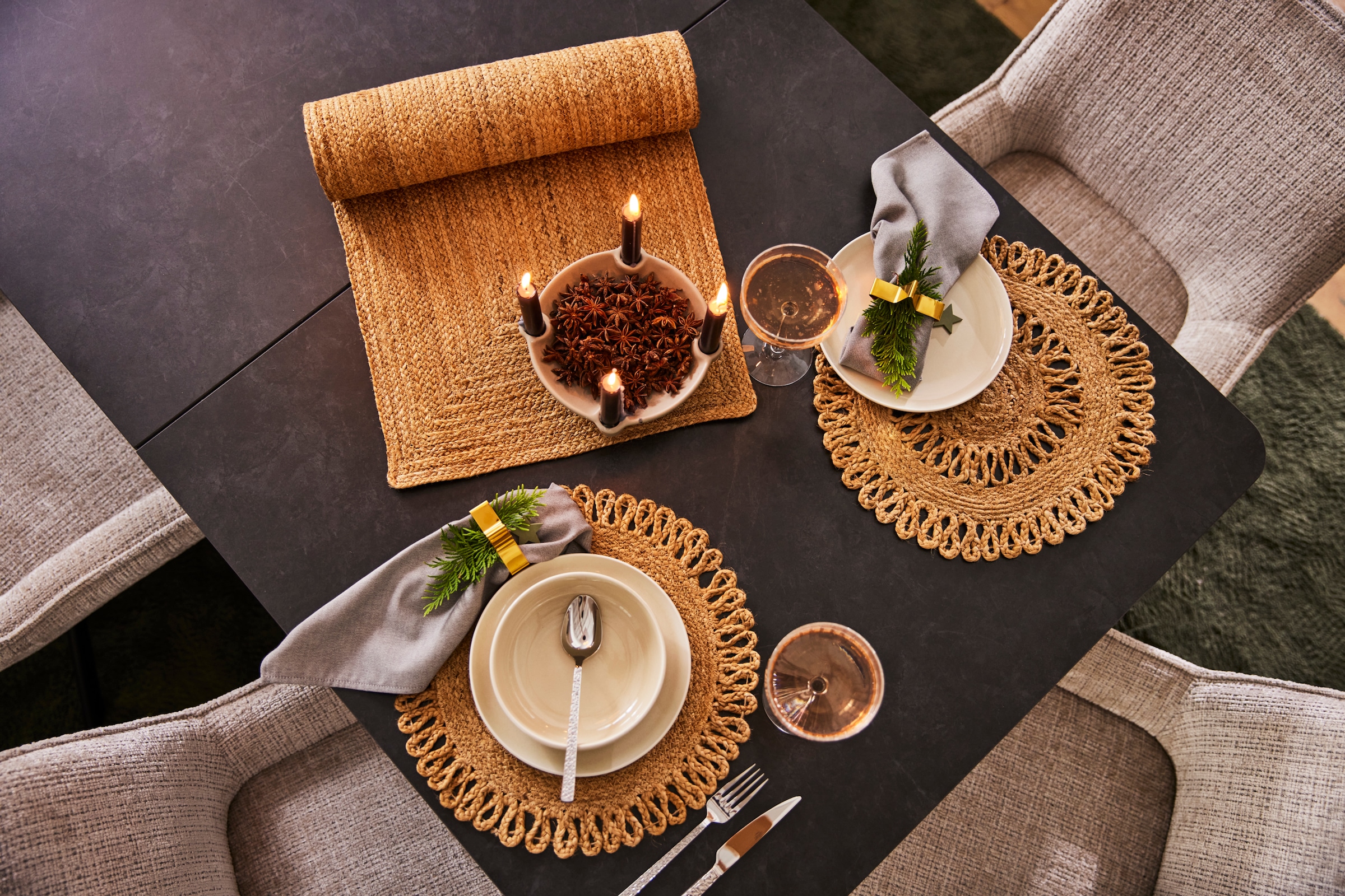 my home Tischläufer »Aimka« Jute, 40x150cm, modern und klassisch,