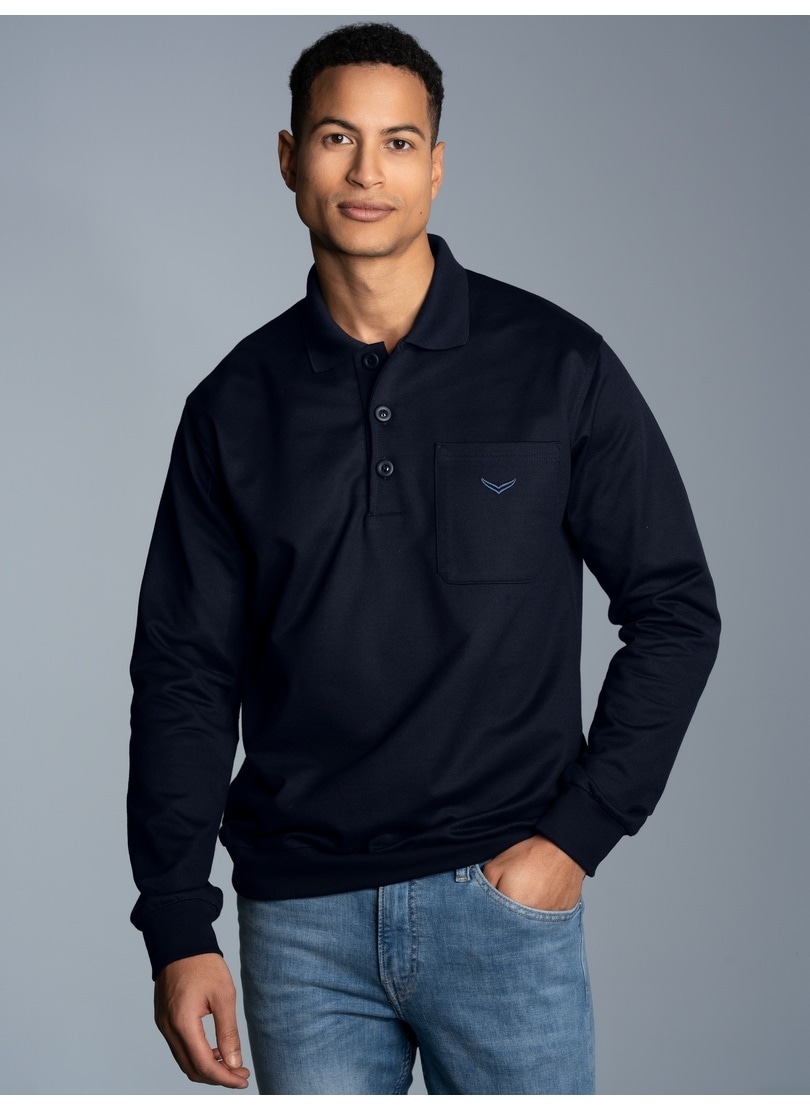 Sweatshirt »TRIGEMA Langarm Polo aus Sweat-Qualität«