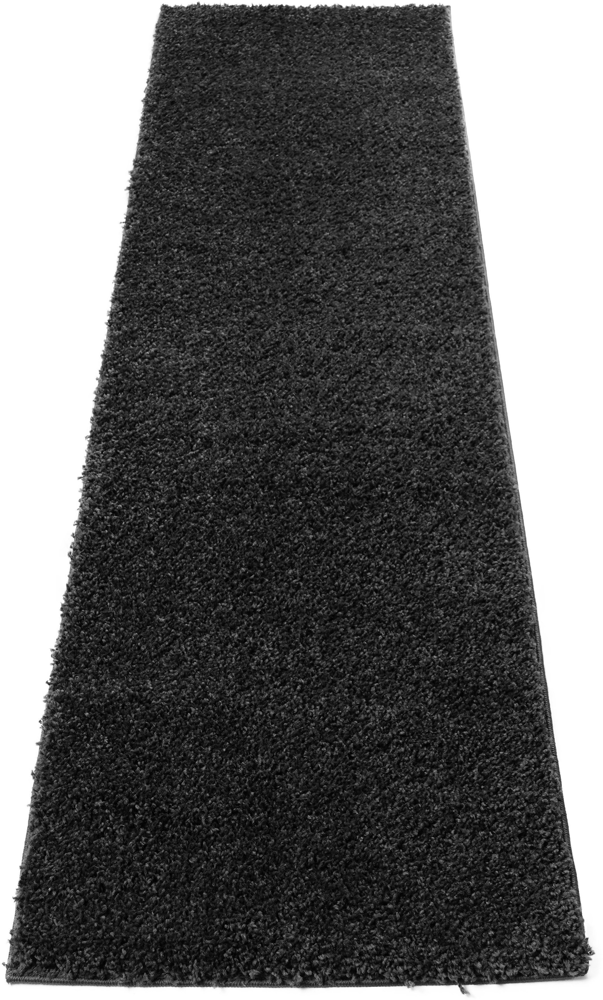 Bruno Banani Läufer »Shaggy Soft« rechteckig 30 mm Höhe Läufer, Brücke, gewebt, Uni-Farben, besonders weich