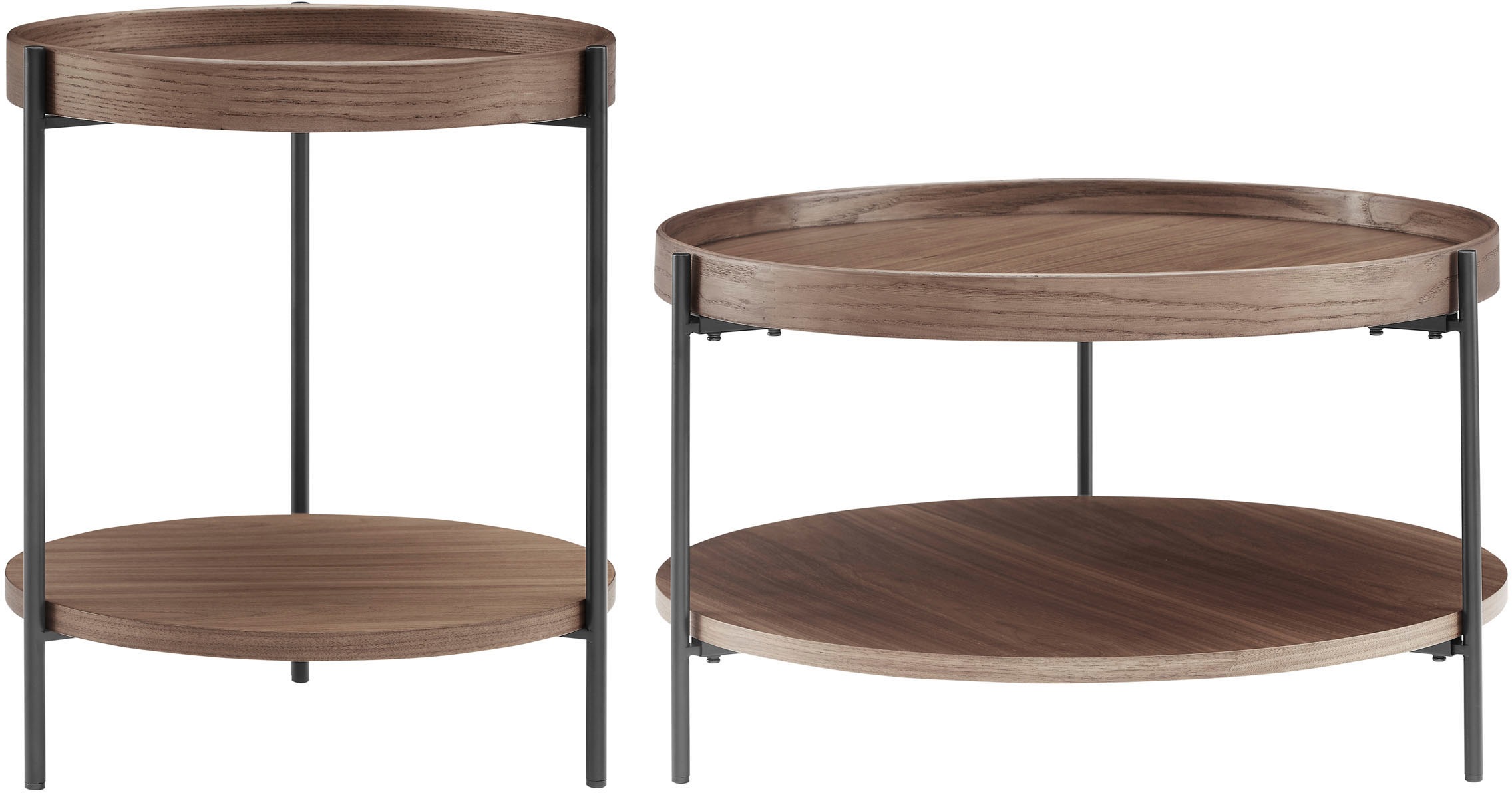 Image of SalesFever Couchtisch "Chicago Couchtisch-Set rund 2-teilig mit 2 Ablageflächen" Set, 2 Stk. tlg. Moderner Wohnzimmertisch mit zusätzlichem Stauraum