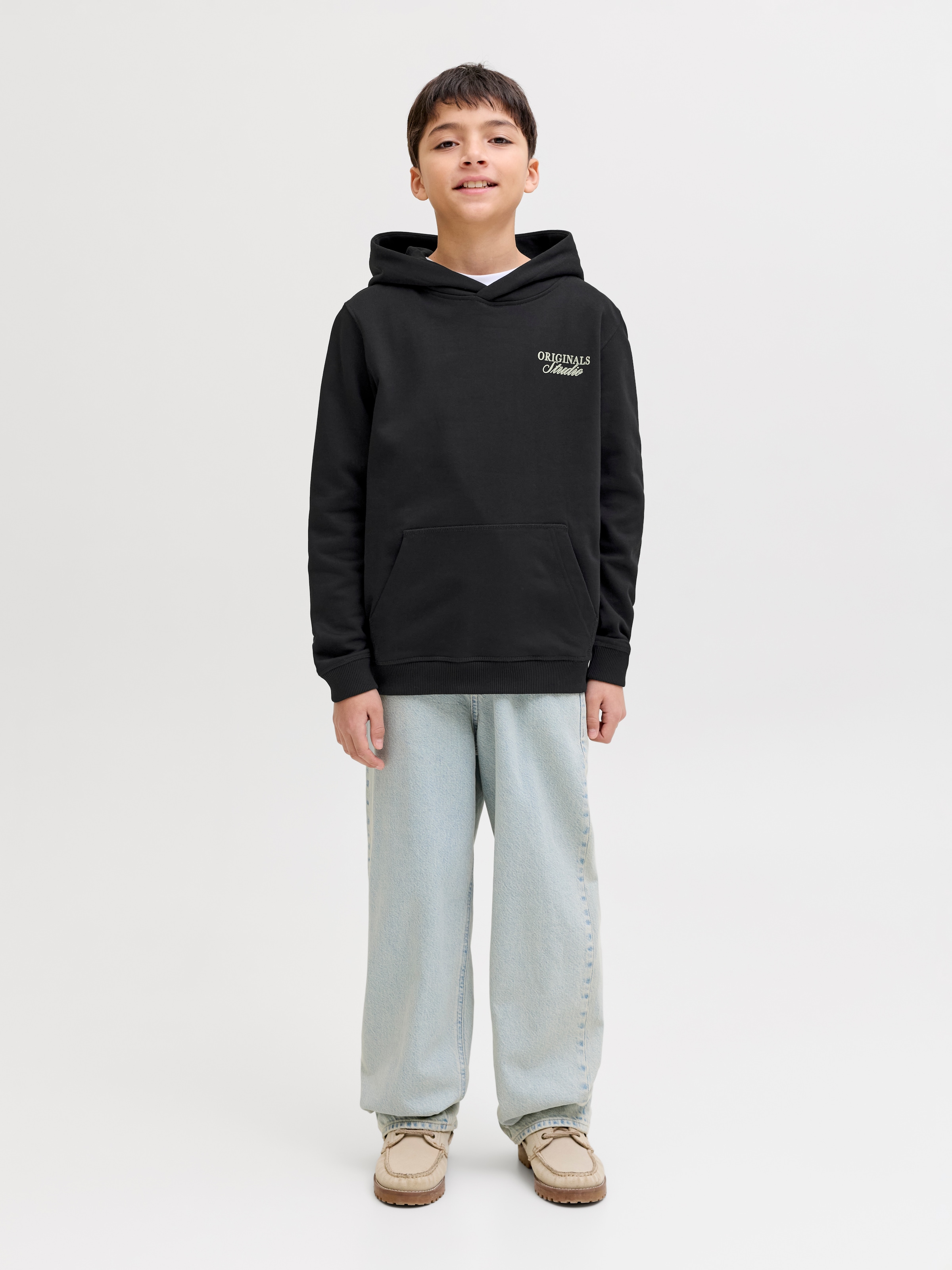 Jack & Jones Junior Sweat à capuche »JORNORREBRO TYPO BACK SWEAT HOOD SN JNR«, Baumwollmischung, relaxed fit, Langarm
