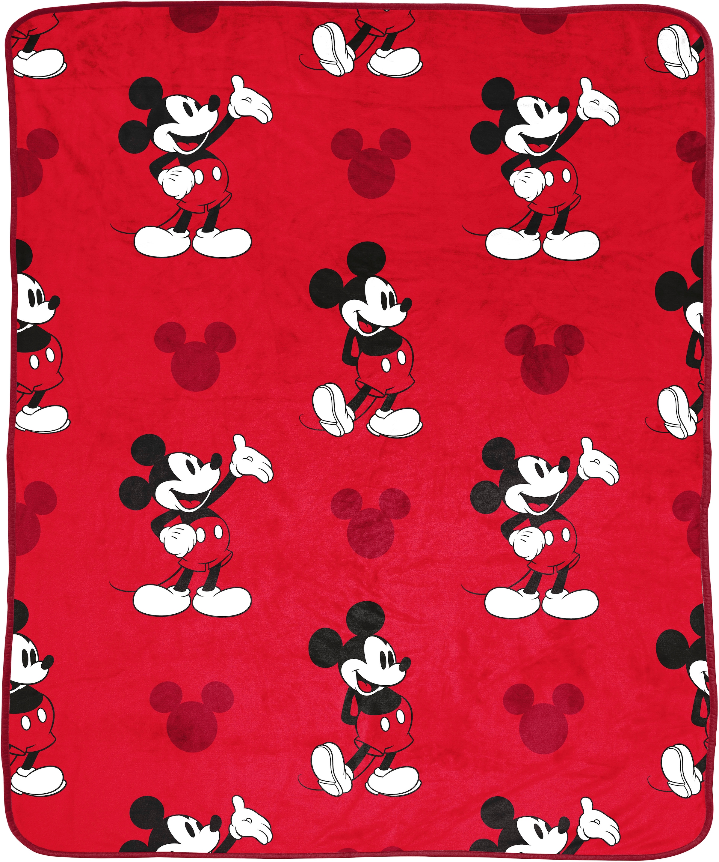 Image of Disney Kinderdecke "Disney Decke Mickey Mouse" rot, gemütlich, 130 x 150 cm