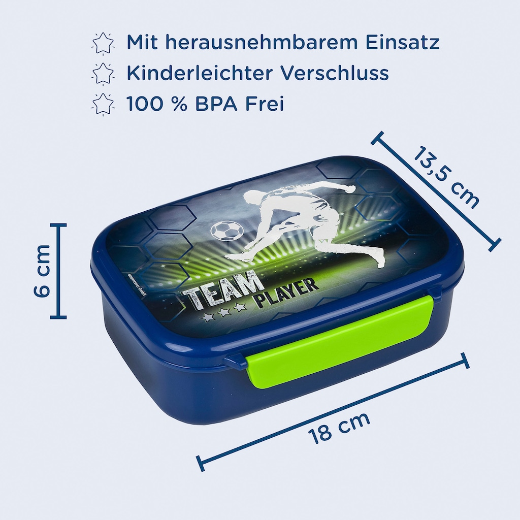 Scooli Lunchbox »Brotzeitdose & Trinkflasche, Team Player«, (Set, 2 tlg.)