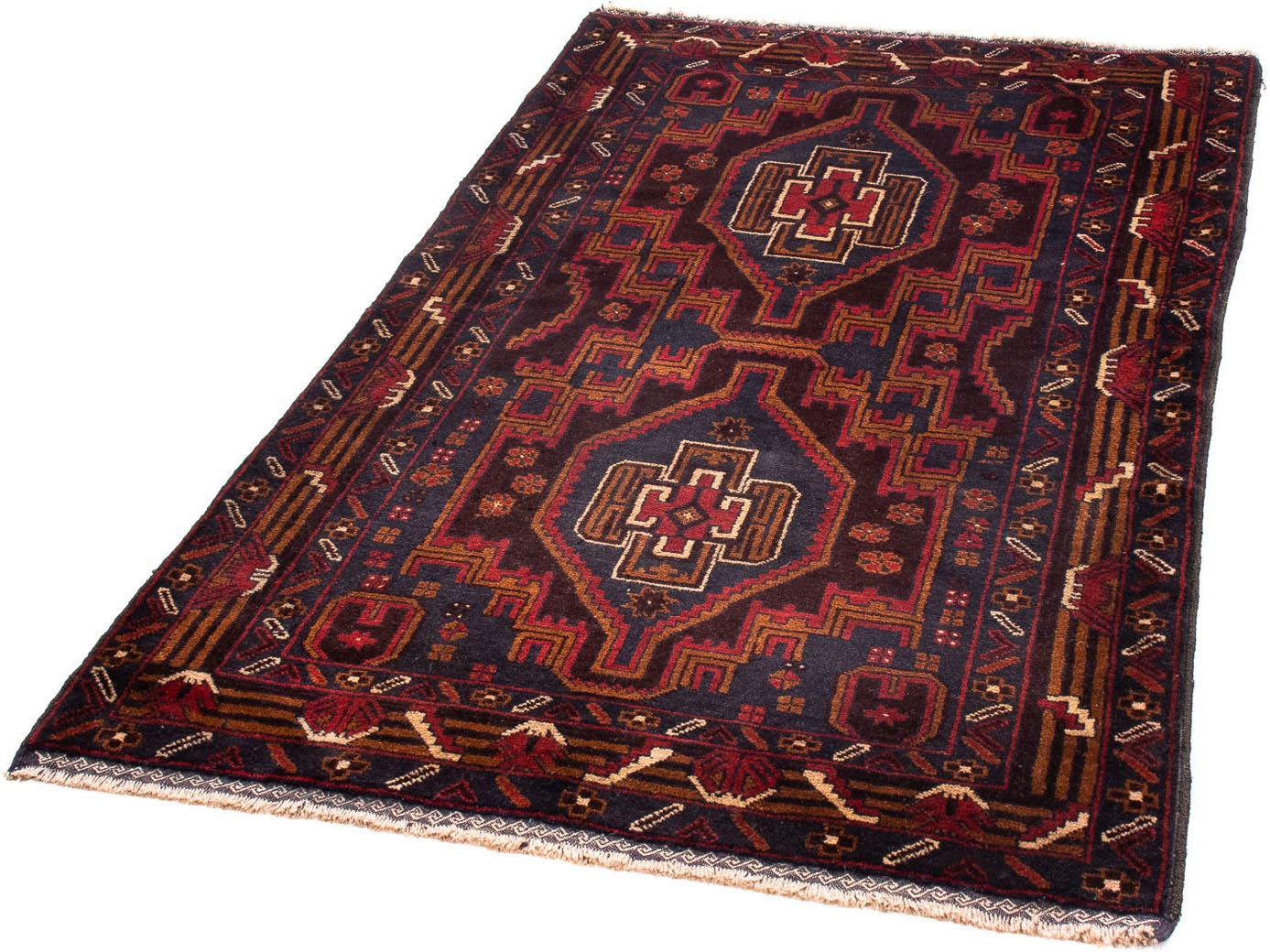 Image of morgenland Orientteppich »Belutsch - 120 x 95 cm - dunkelblau«, rechteckig, 8 mm Höhe, Wohnzimmer, Handgeknüpft, Einzelstück mit Zertifikat bei Ackermann Versand Schweiz