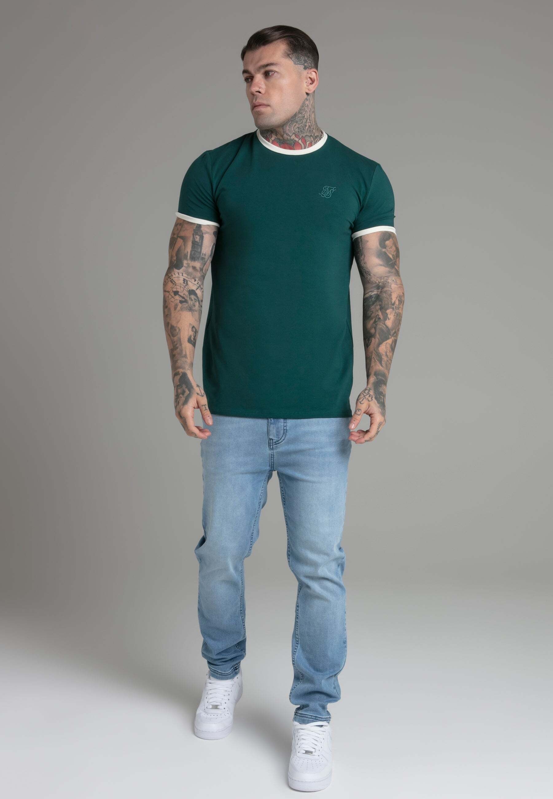 Siksilk T-Shirt »Siksilk T-Shirt Ringer T-Shirt in Green«