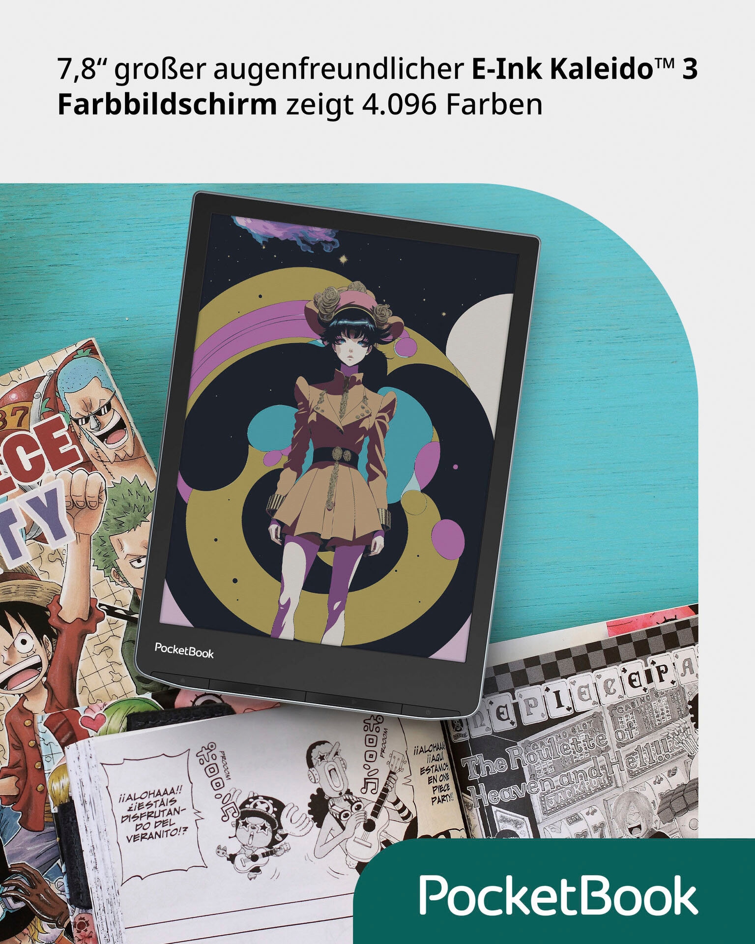 PocketBook E-Book »InkPad Color 3«, (19,8 cm / 7,8 Zoll), E-Book Reader mit Lautsprecher und Bluetooth-Schnittstelle)