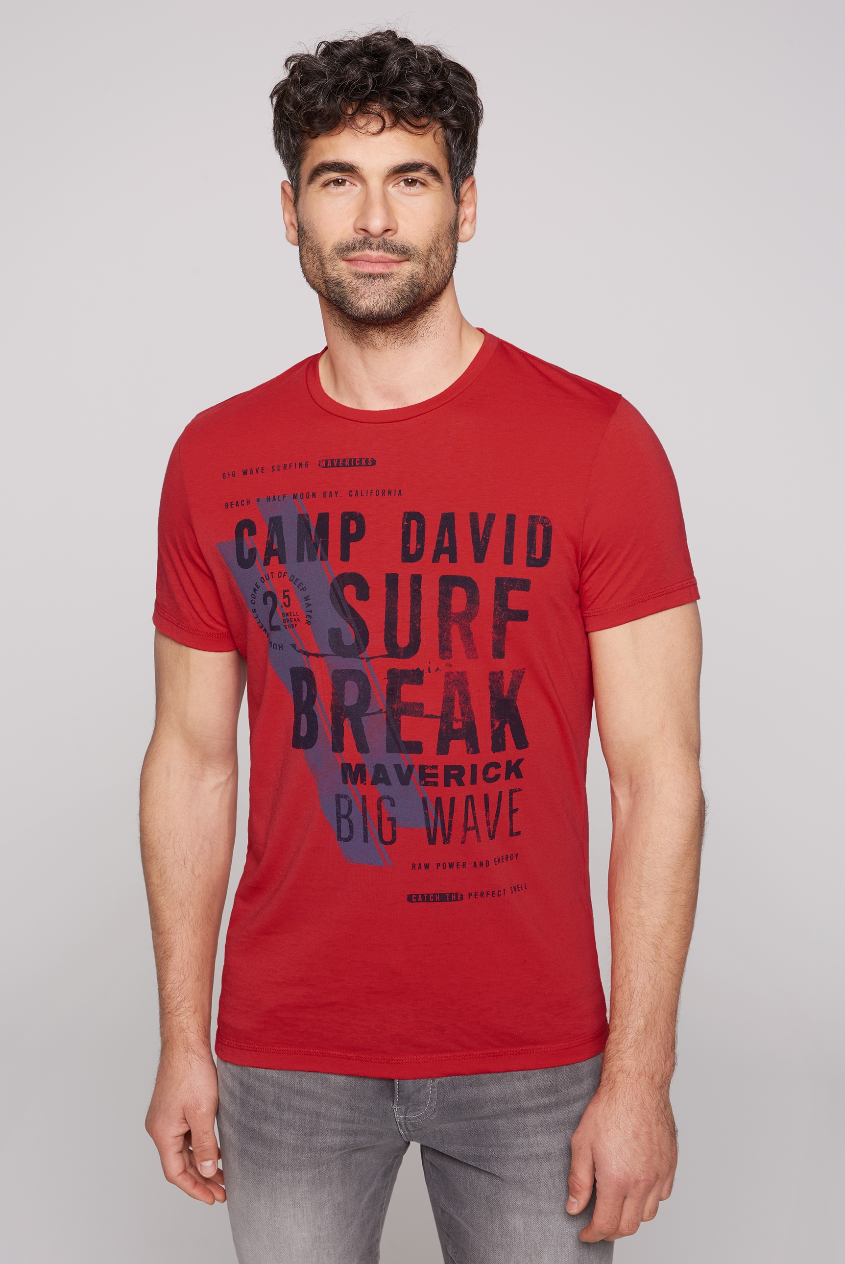 CAMP DAVID T-Shirt, in vorgewaschner Optik