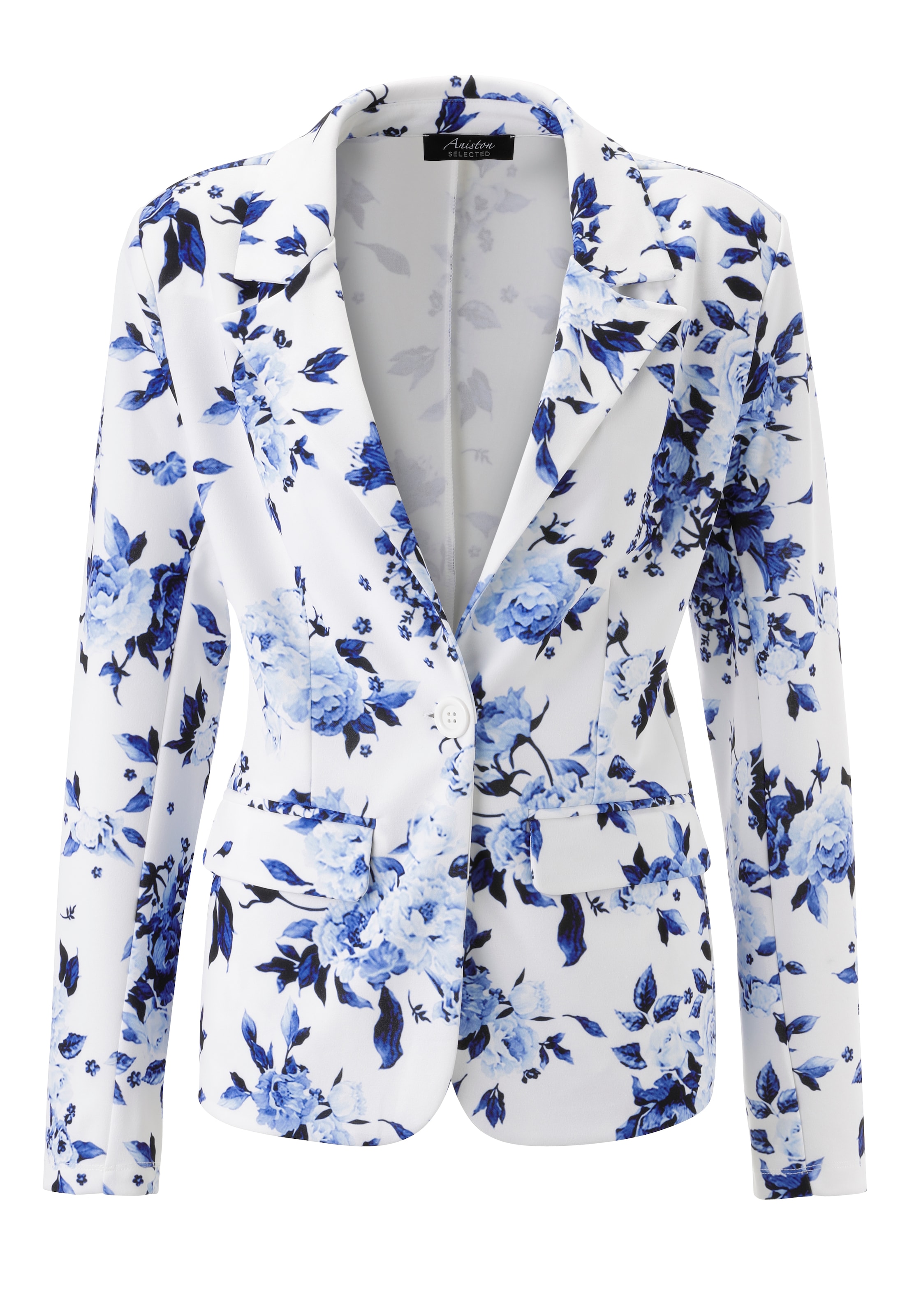 Aniston SELECTED Blazer en jersey mit floralem, romantischen Blumendruck - NEUE KOLLEKTION