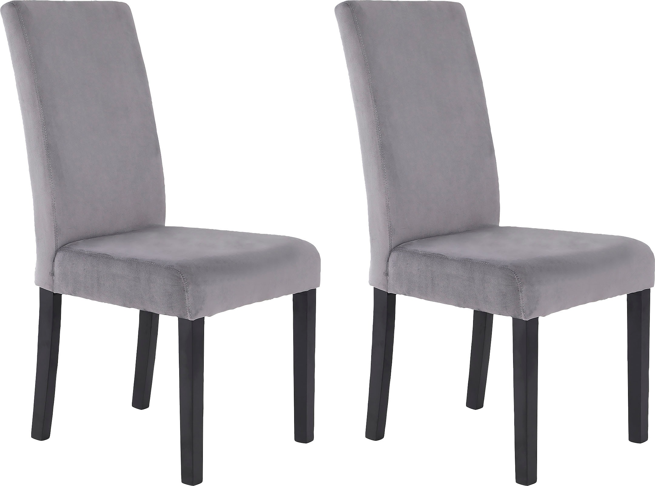 Image of byLIVING Polsterstuhl »Silvio«, (Set), 2 St., Samt, Bezug in Cord oder Samt, Massivholzbeine bei Ackermann Versand Schweiz