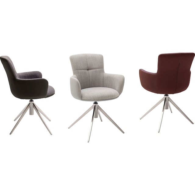 MCA furniture Esszimmerstuhl »Mecana«, (Set), 2 St., 2er Set Materialmix,  Stuhl 360° drehbar mit Nivellierung, bis 120 kg bequem kaufen