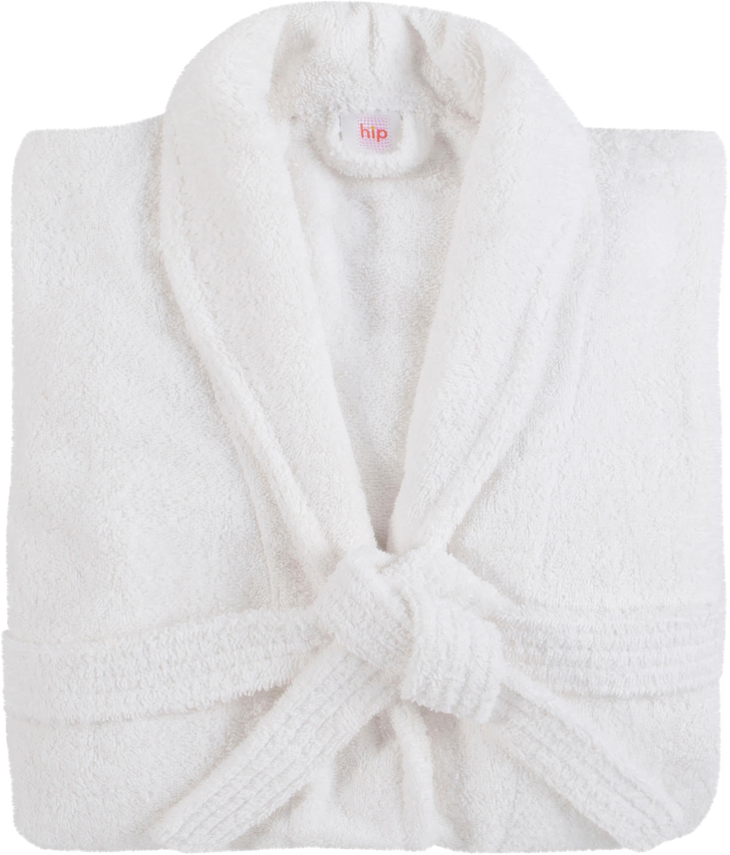 hip Peignoir de bain »Hip Bathrobe uni« Packung, 1x Bademantel, 1 cuis tlg., Schalkragen, Gürtel, Taschen, Damen & Herren, Velours, Glanz,