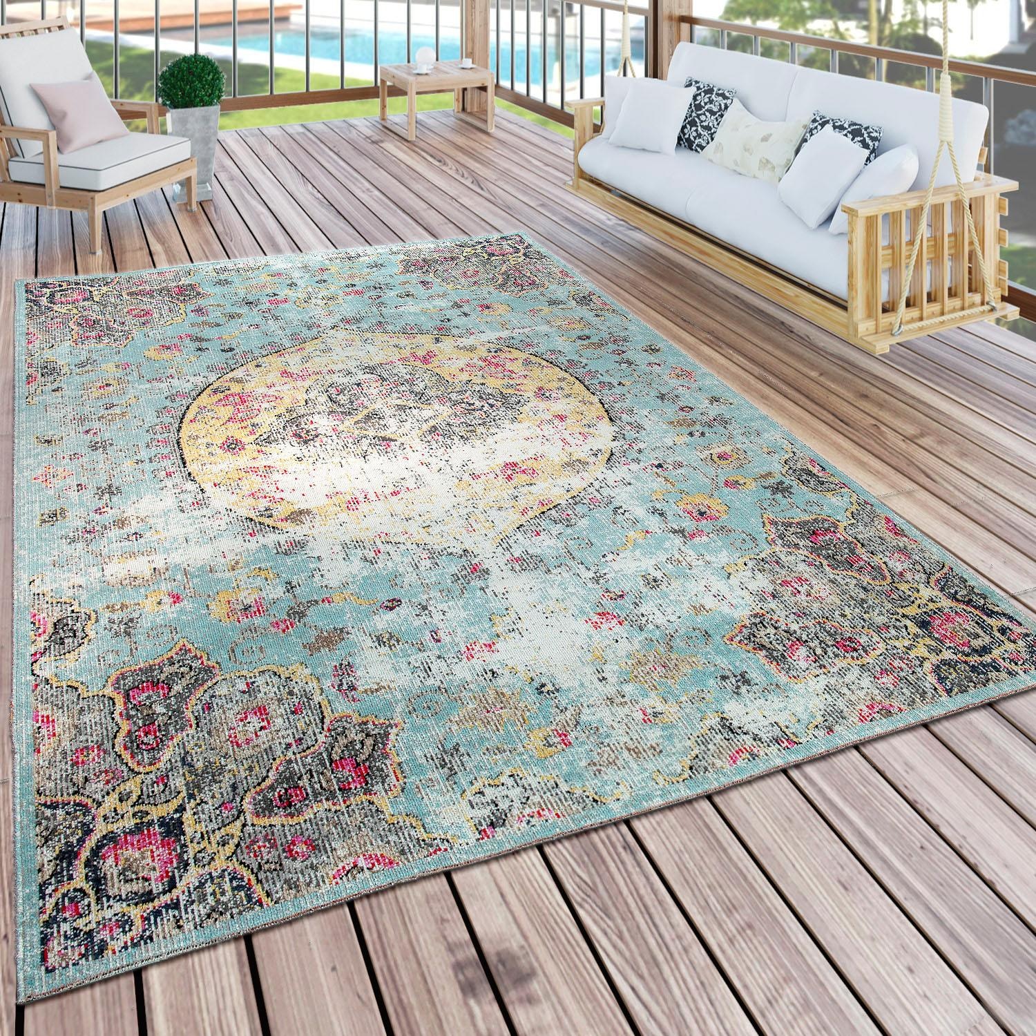 Paco Home Teppich »Artigo 401«, rechteckig, Kurzflor, Orient-Optik, Vintage Design, In- und Outdoor geeignet