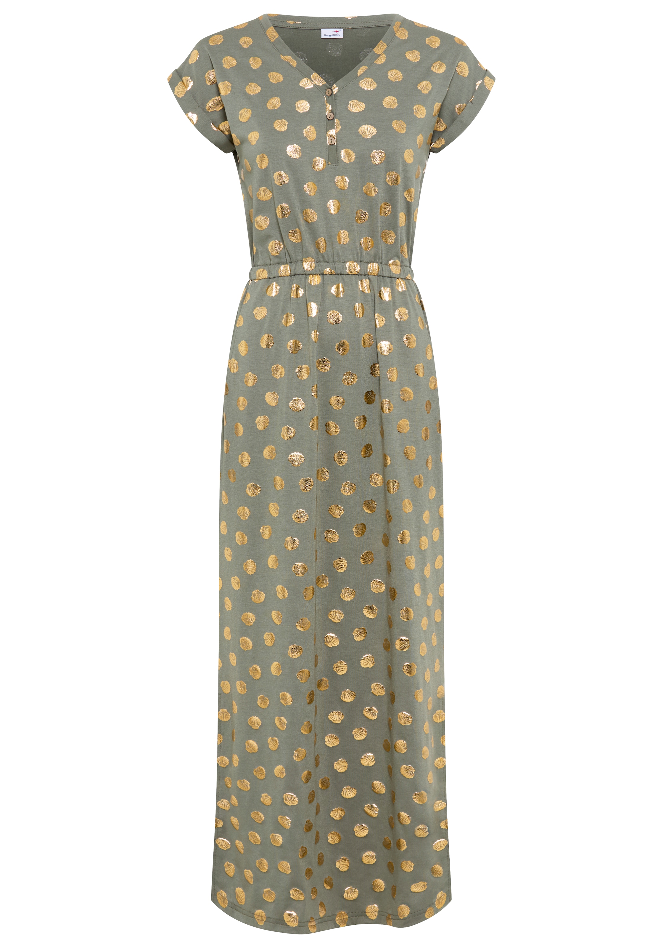 KangaROOS Maxi robe Poches pour les mains knöchellang, für Casualmode und Streetwear, aus elastischem Material