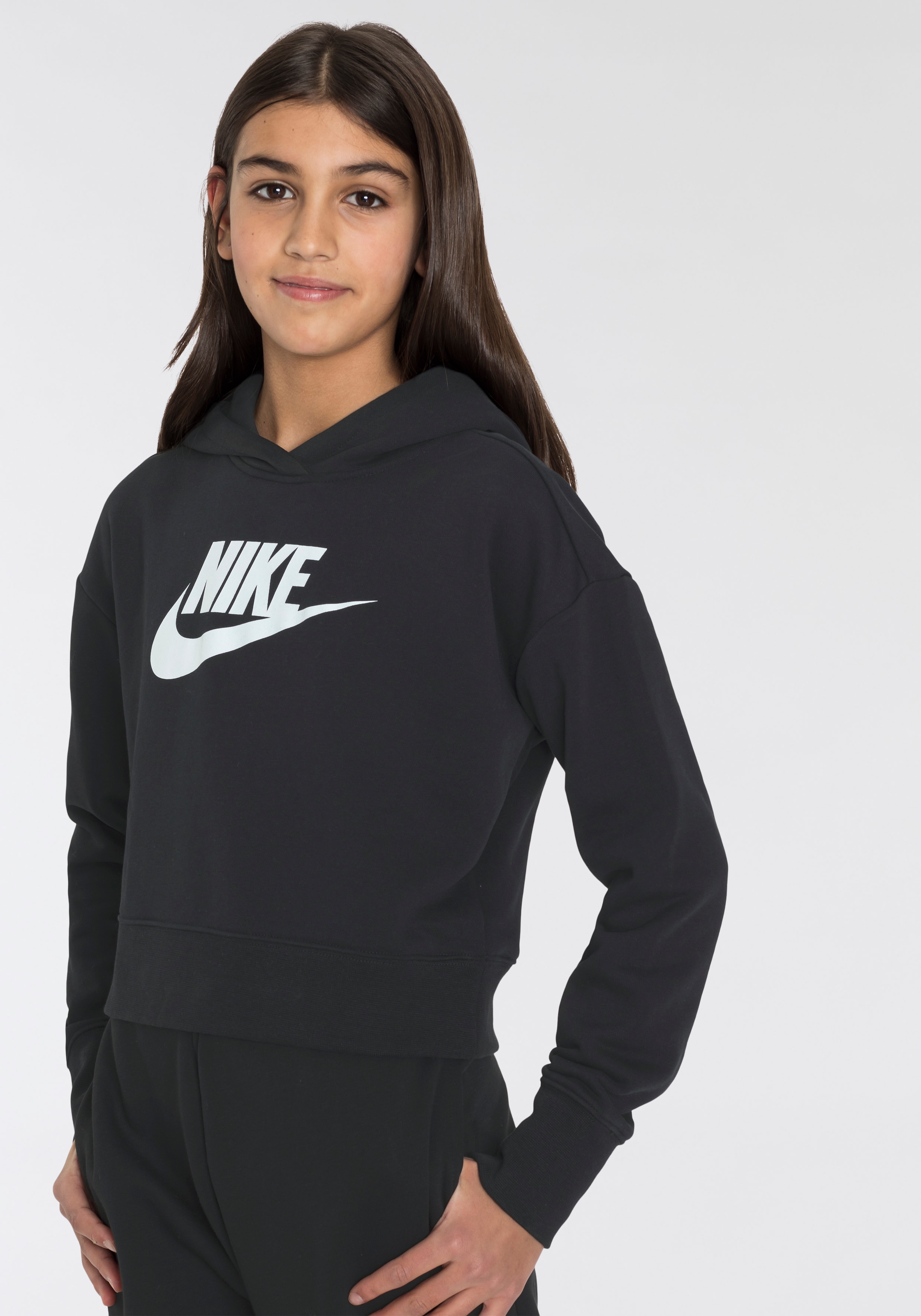 Trendige Nike Sportswear Kapuzensweatshirt »Club Big Kids' (Girls') French  Terry Cropped Hoodie« versandkostenfrei bestellen