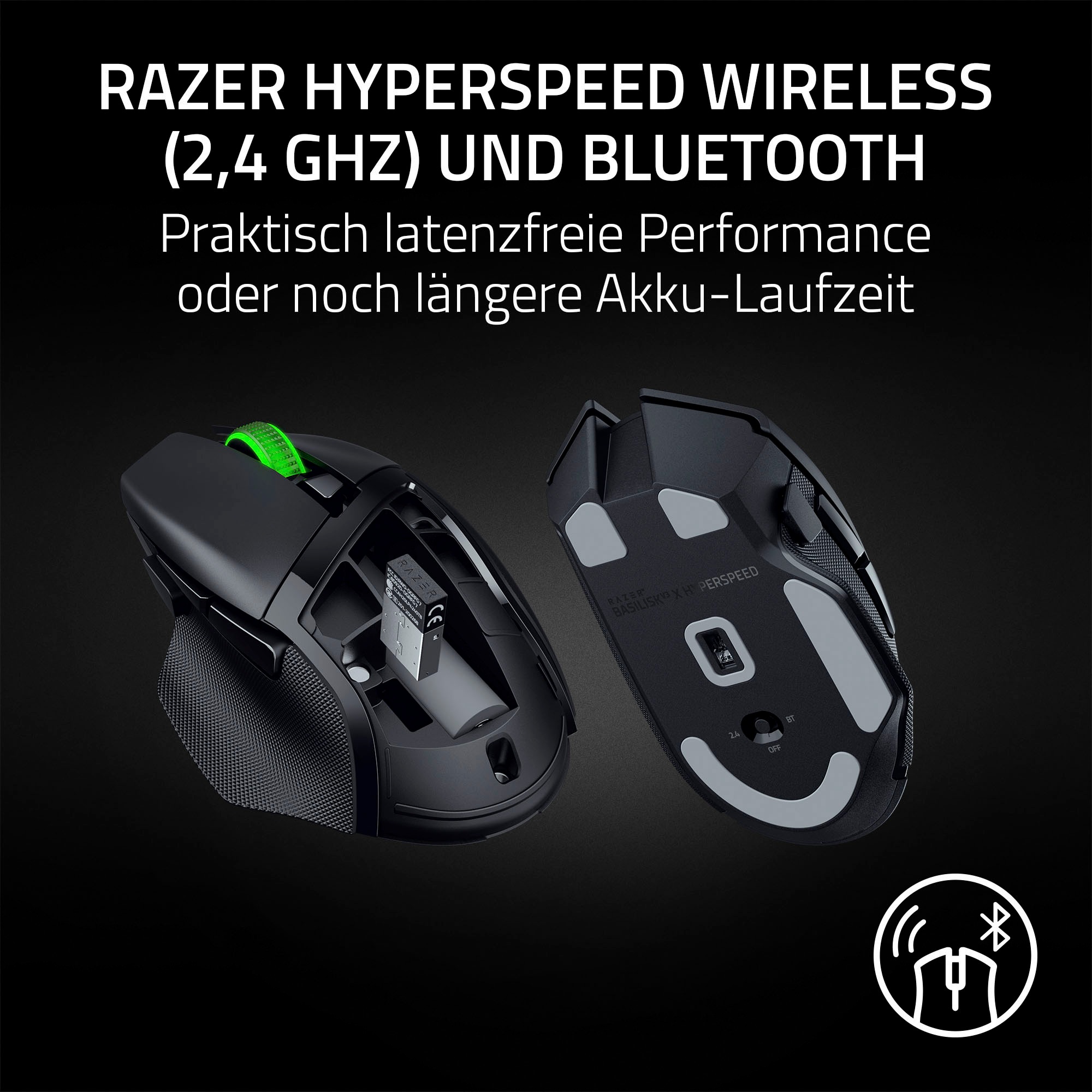 RAZER Gaming-Maus »Basilisk V3 X HyperSpeed« Bluetooth | USB