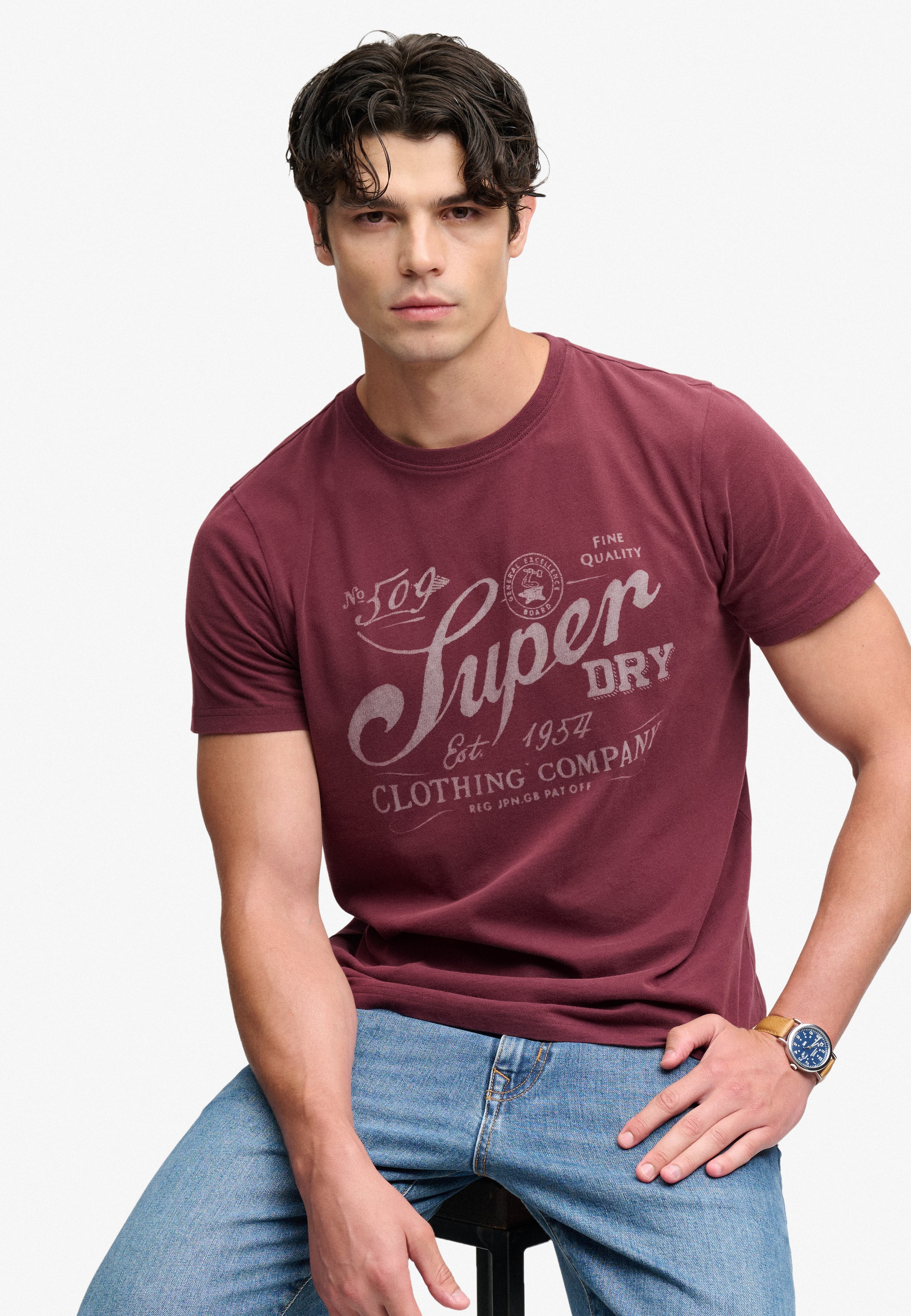 Superdry Rundhalsshirt »VINTAGE WORKWEAR PRINT TEE« Baumwolle, relaxed fit