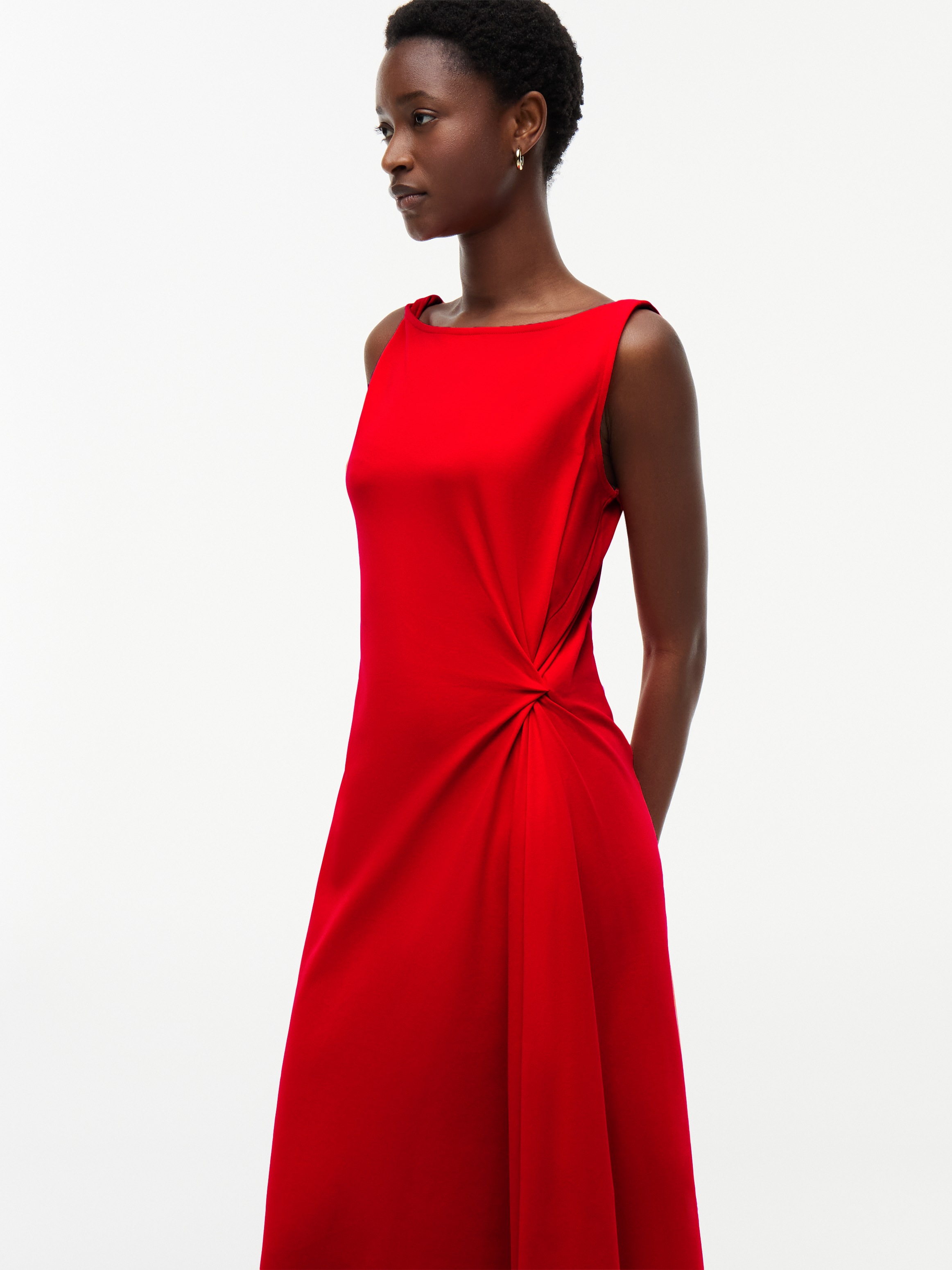 Image of Tommy Hilfiger Jerseykleid "INTERLOCK KNOT DETAIL DRESS" Ohne Tasche Baumwolle, Interlock