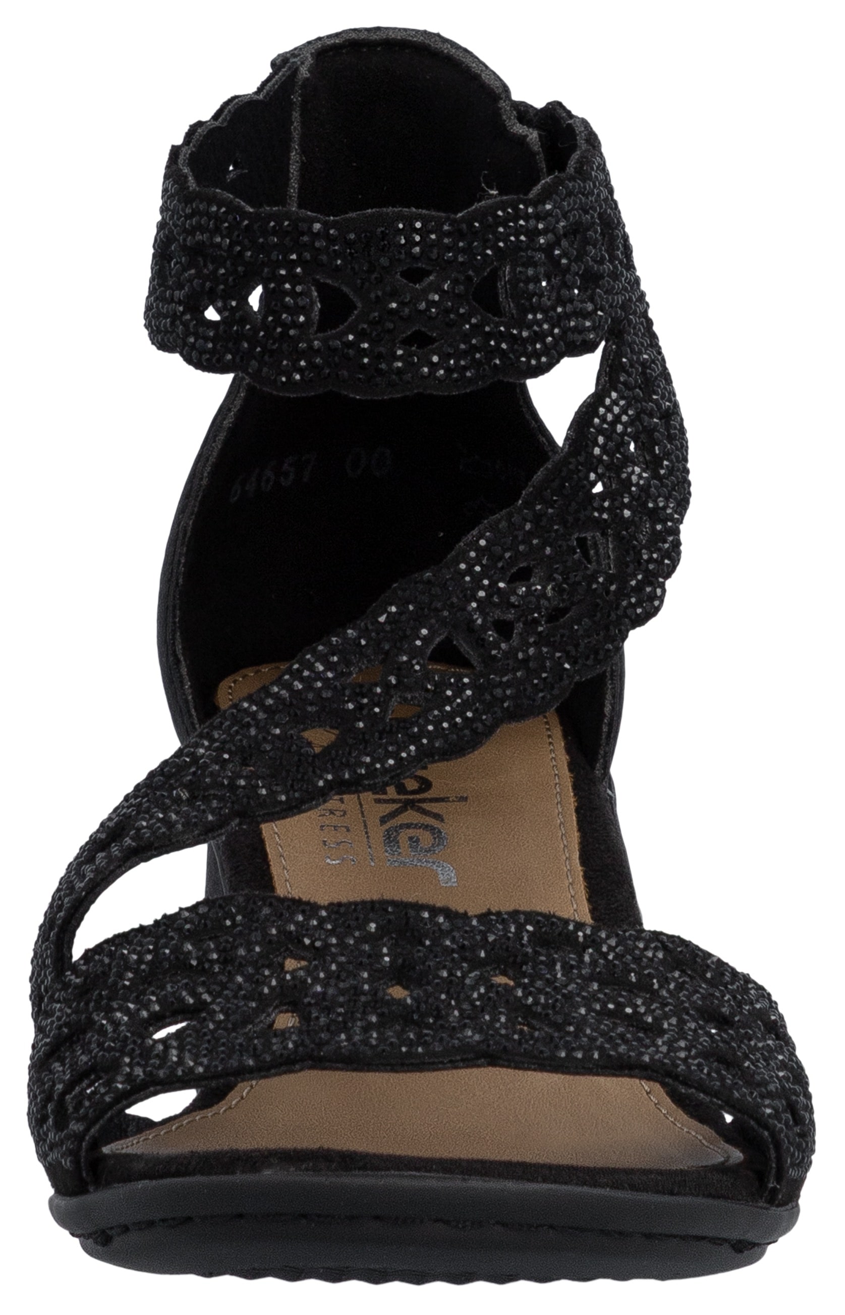 Rieker Sandales  chaussure de fête, talon bloc, avec fermeture velcro pratique