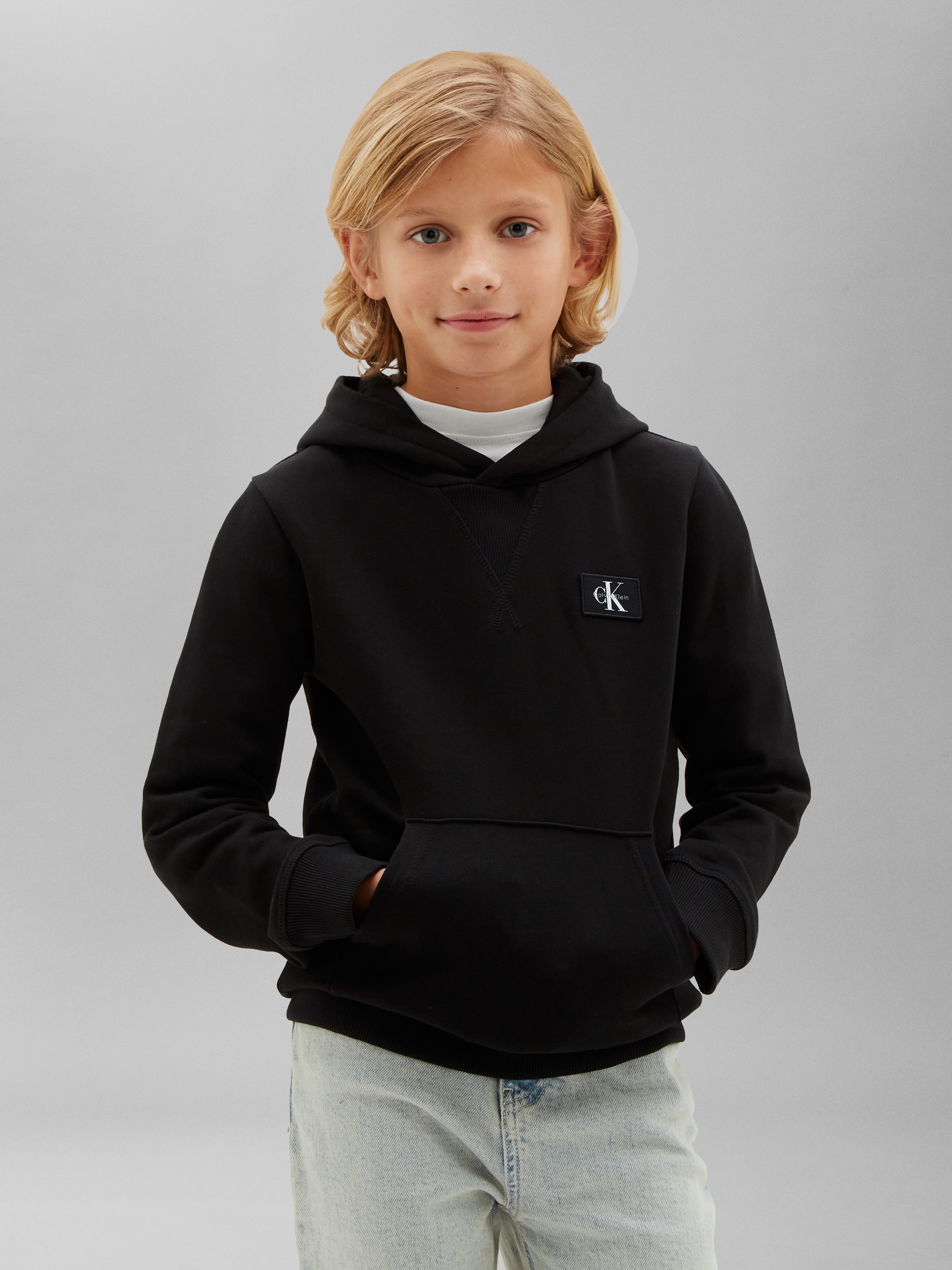Image of Calvin Klein Jeans Kapuzensweatshirt "TERRY CK WOVEN LABEL HOODIE", Regular fit mit Kapuze